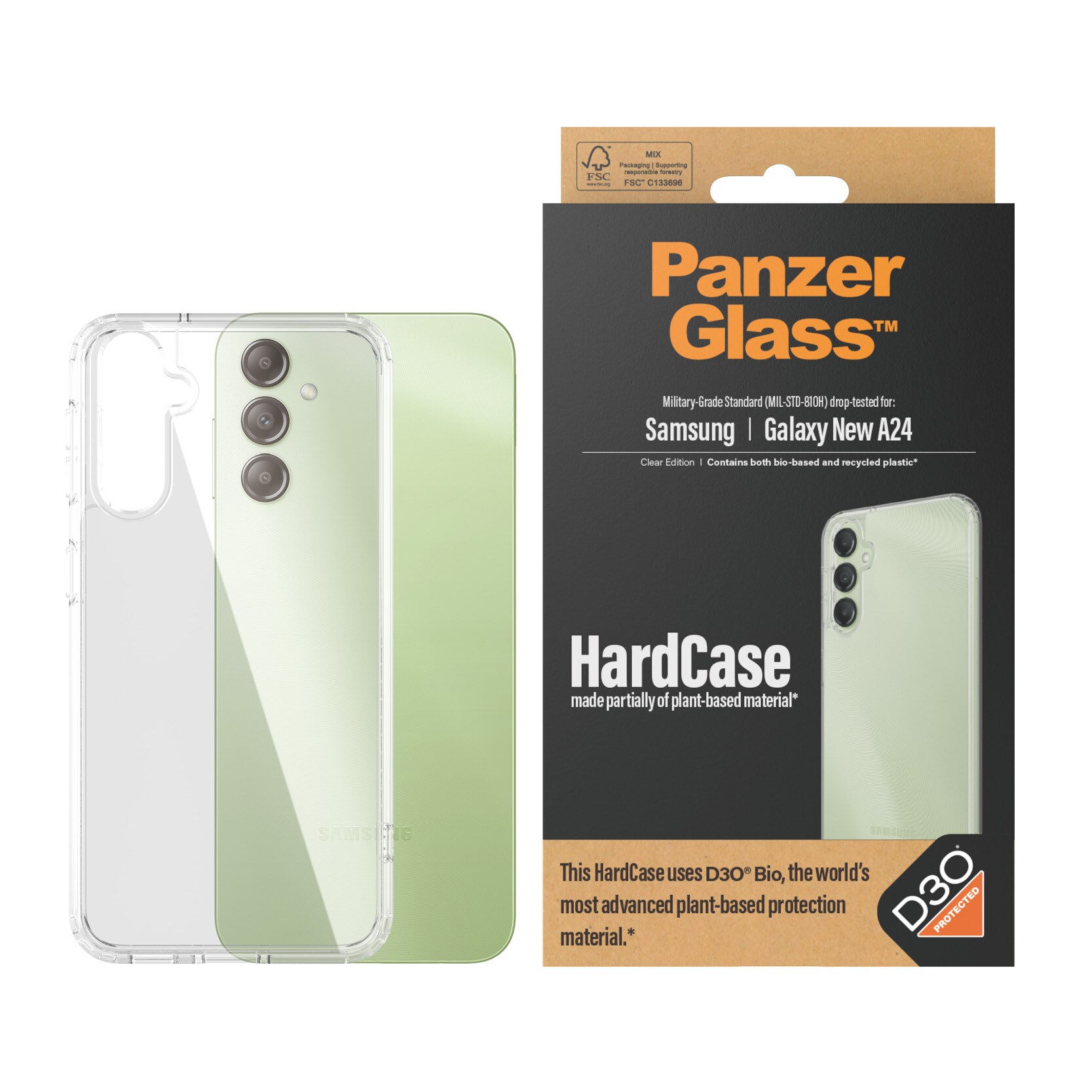 PanzerGlass Hardcase mit D3O für Samsung Galaxy A24 5G Transparent