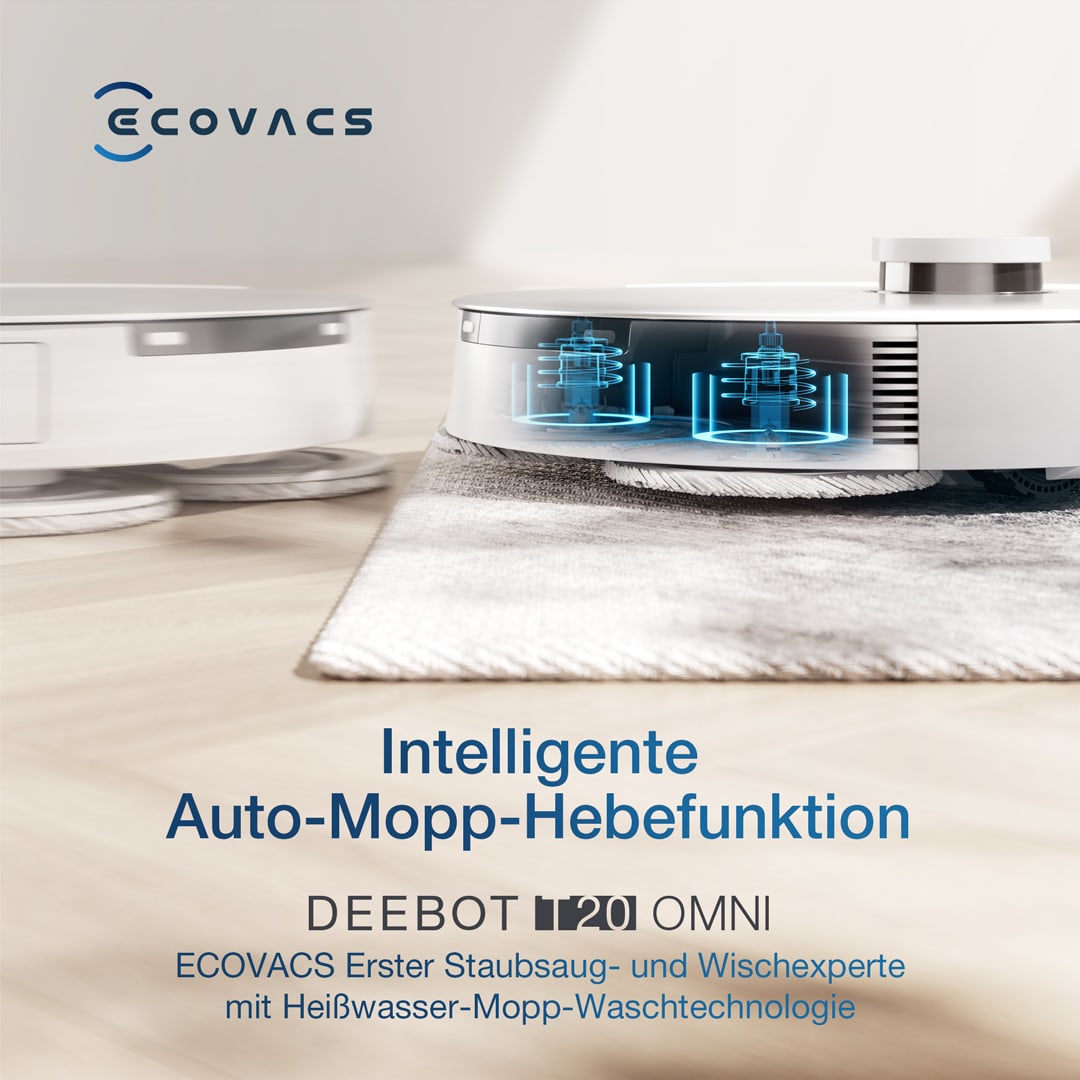 ECOVACS DEEBOT T20 OMNI Saugroboter mit Wischfunktion, 6000Pa, OMNI-Station