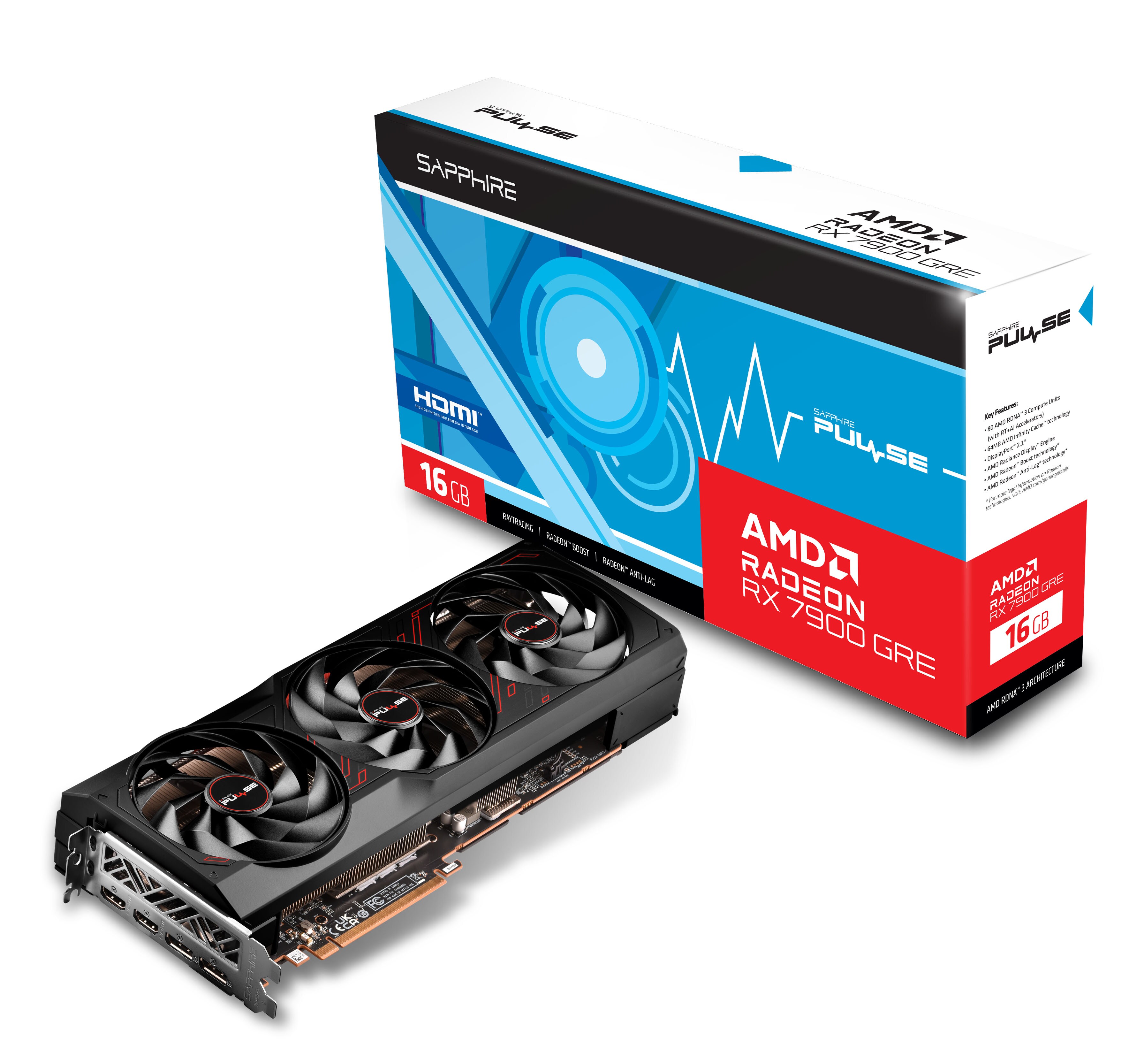 SAPPHIRE PULSE AMD Radeon RX 7900 GRE GAMING OC 16GB GDDR6 1xHDMI/2xDP