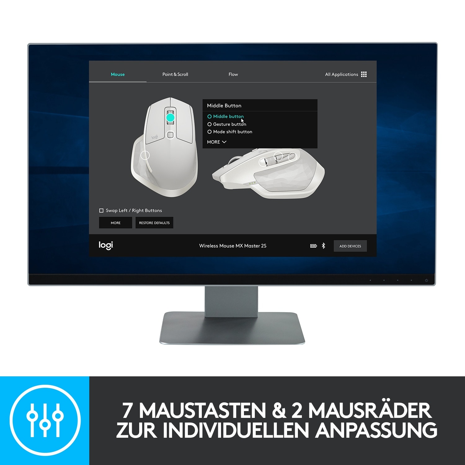 Logitech MX Master 2S Kabellose Maus graphit