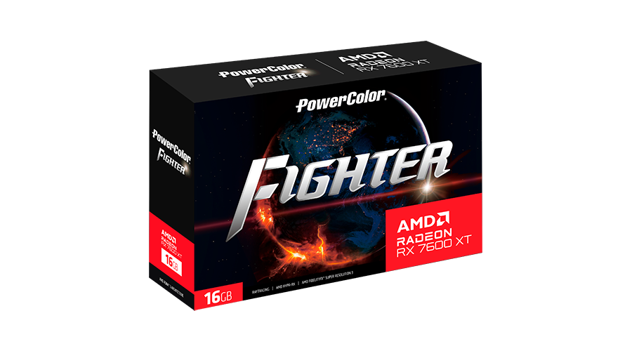 POWERCOLOR Radeon RX 7600 XT Fighter 16GB DDR6 Grafikkarte