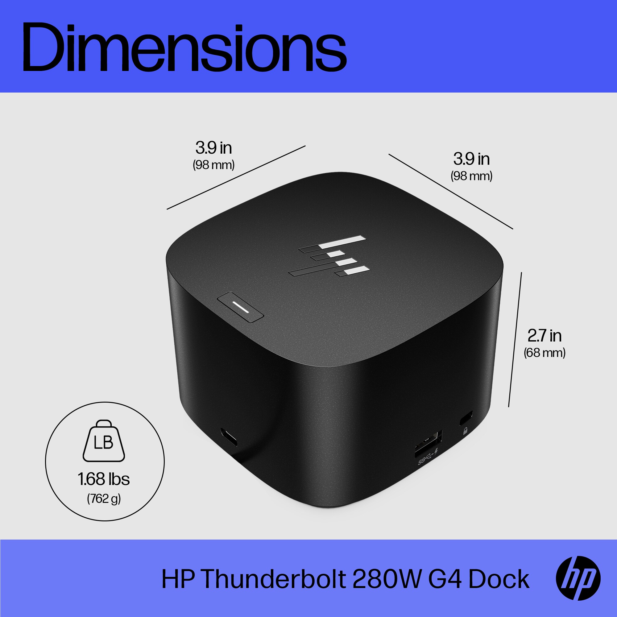 HP Thunderbolt Dock G4 280W Thunderbolt 4 (Buchse) 4J0G4AA#ABB