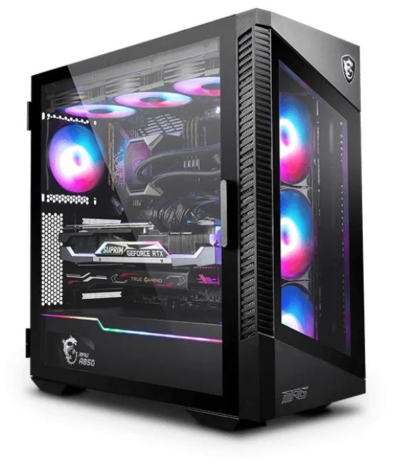 MSI MPG VELOX 100R MIDI Tower RGB Gaming Gehäuse Tempered Glas Seitenfenster