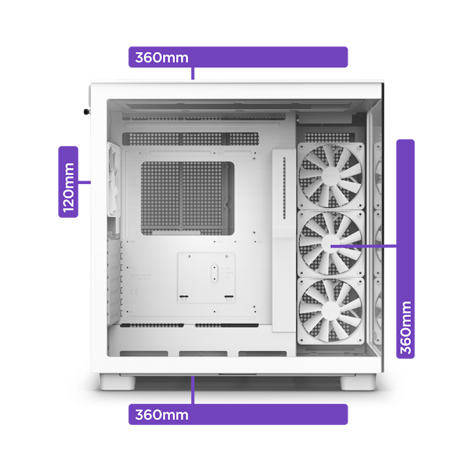 NZXT H9 Elite White Midi Tower ATX Gaming Gehäuse weiß mit Glasfenster