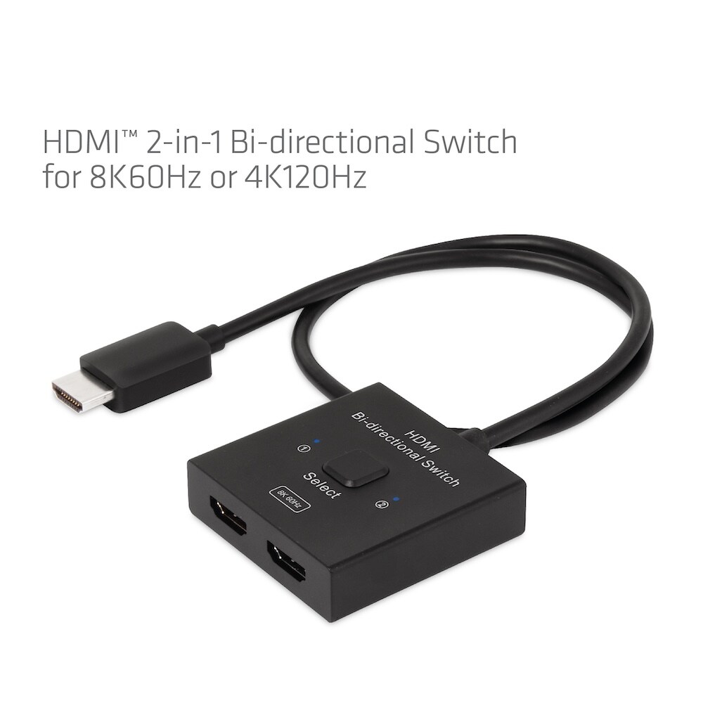 Club 3D HDMI 2-in-1 bidirektionaler Switch 0,5m für 8K60Hz oder 4K120Hz