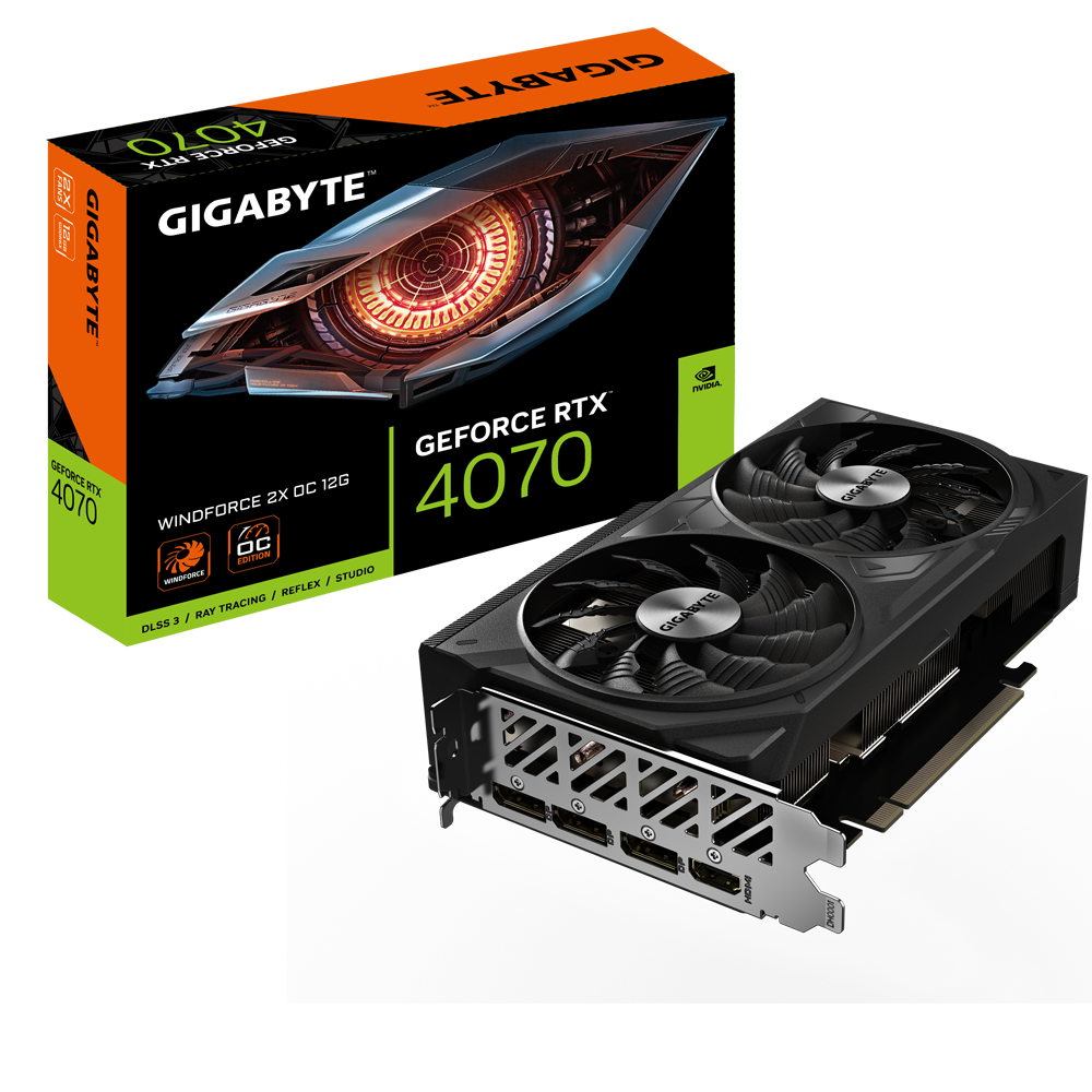 GIGABYTE GeForce RTX 4070 WINDFORCE 2X OC 12GB GDDR6X Grafikkarte 1xHDMI 3xDP