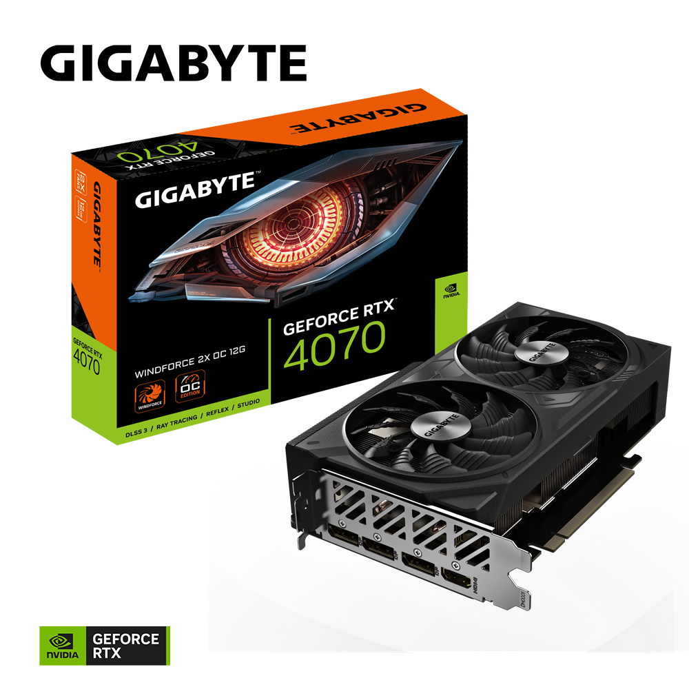 GIGABYTE GeForce RTX 4070 WINDFORCE 2X OC 12GB GDDR6X Grafikkarte 1xHDMI 3xDP