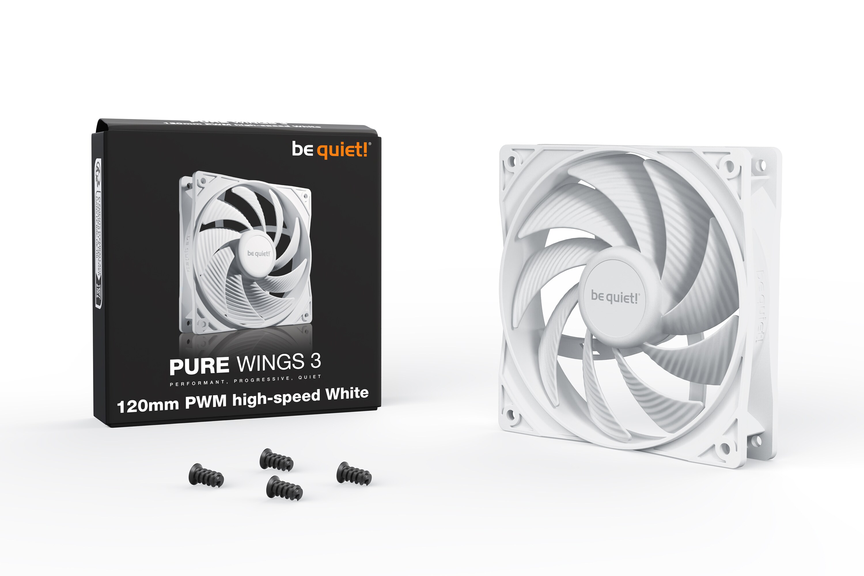 be quiet! Lüfter Pure Wings 3 White PWM high-speed - 120mm Gehäuselüfter