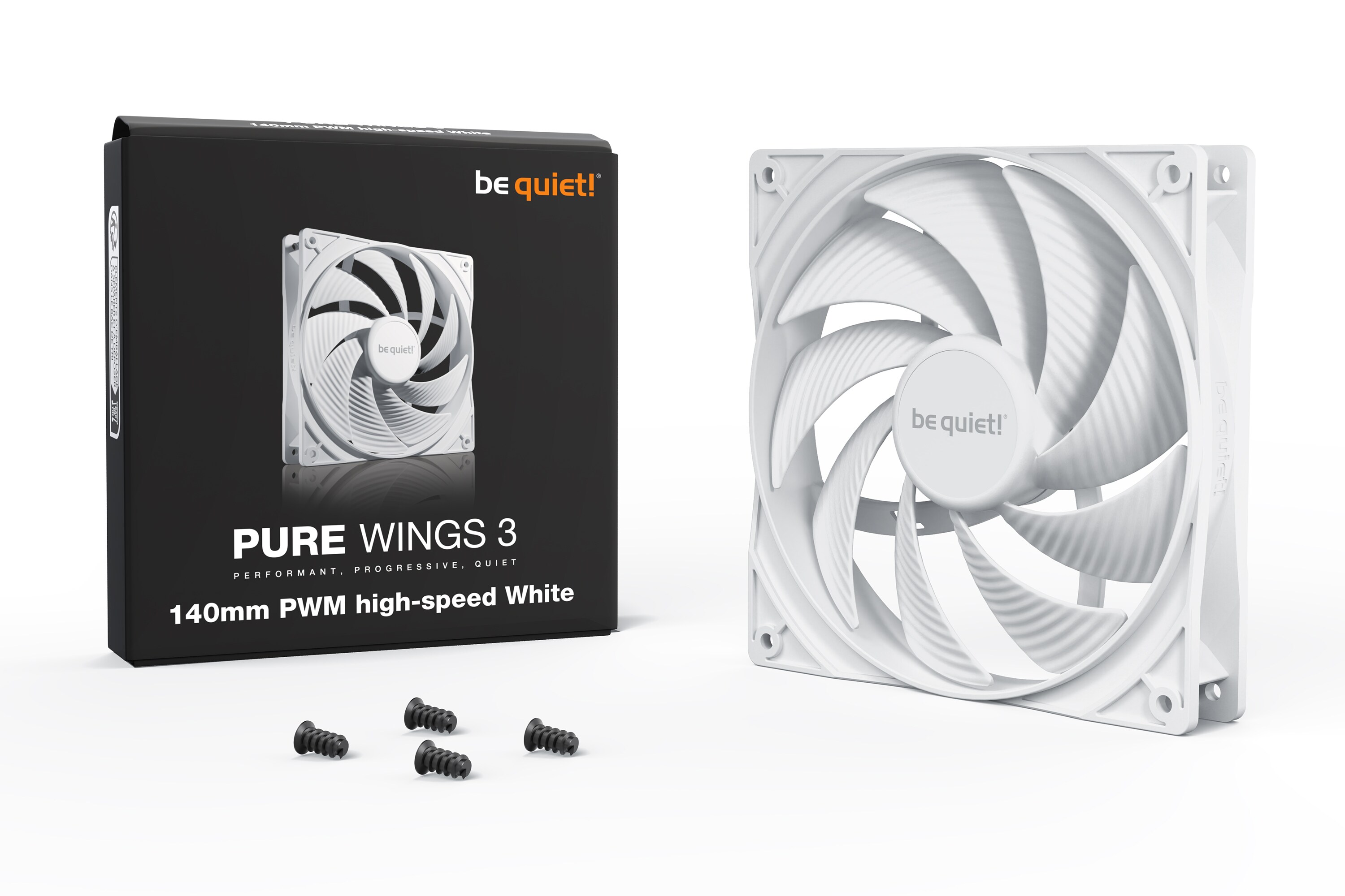 be quiet! Lüfter Pure Wings 3 White PWM high-speed- 140mm Gehäuselüfter