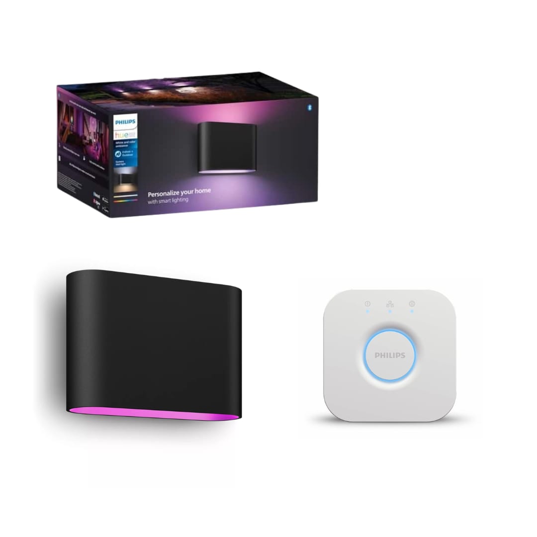 Philips Hue White &amp; Color Ambiance Dymera smarte Wandleuchte + Bridge