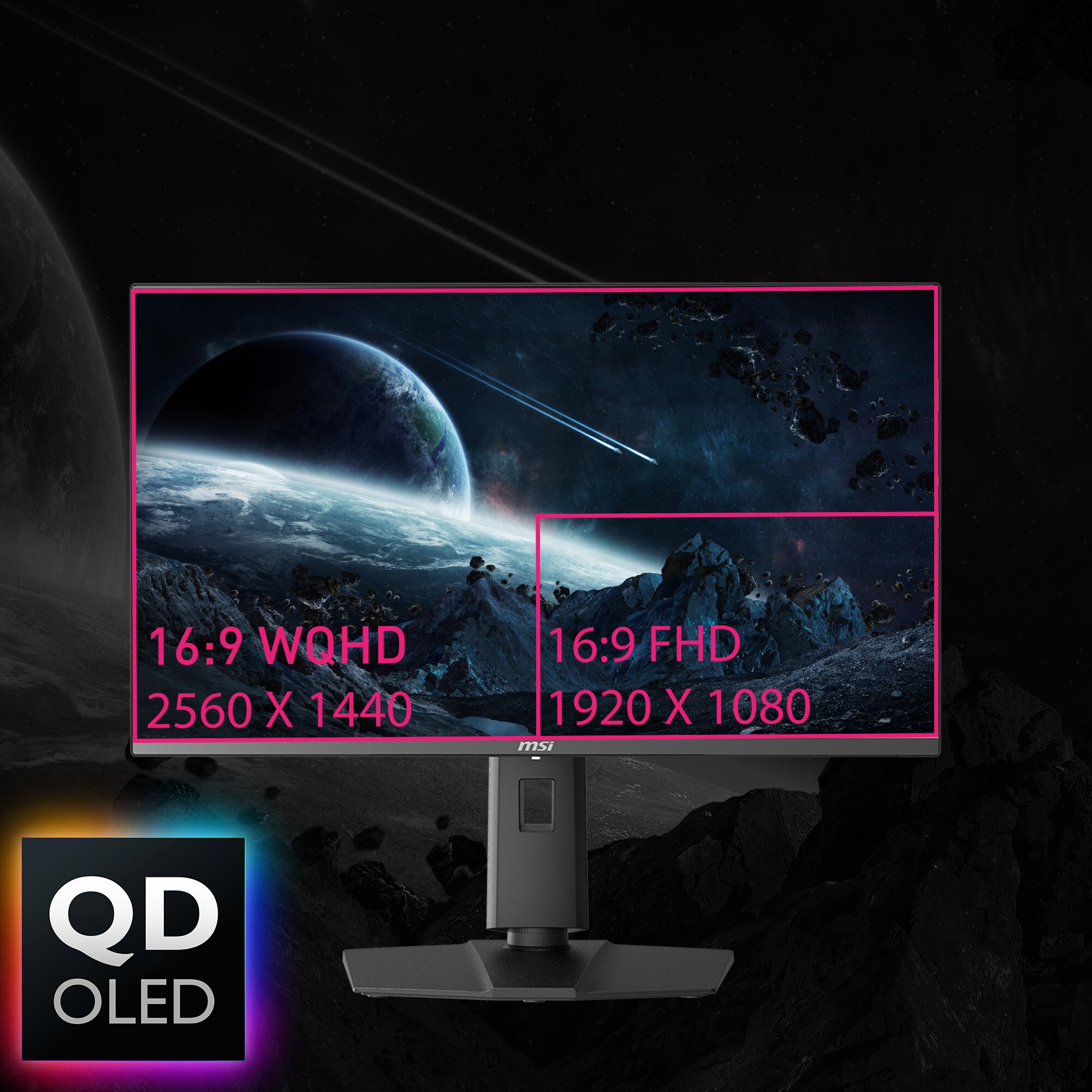 MSI Optix 271QRXDE QD-OLED 69cm (27") QHD Monitor 16:9 DP/HDMI/USB-C 65W 360Hz