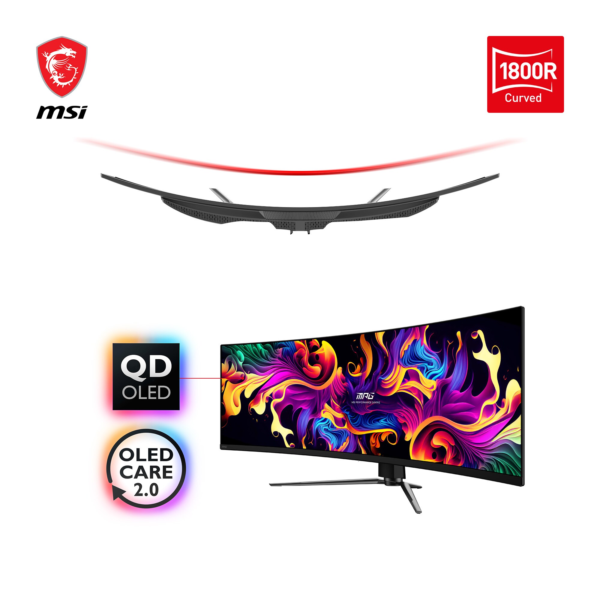 MSI MPG 491CQPDE QD-OLED 124,5cm (49") DQHD Monitor Curved 32:9 HDMI/DPUSB-C 90W