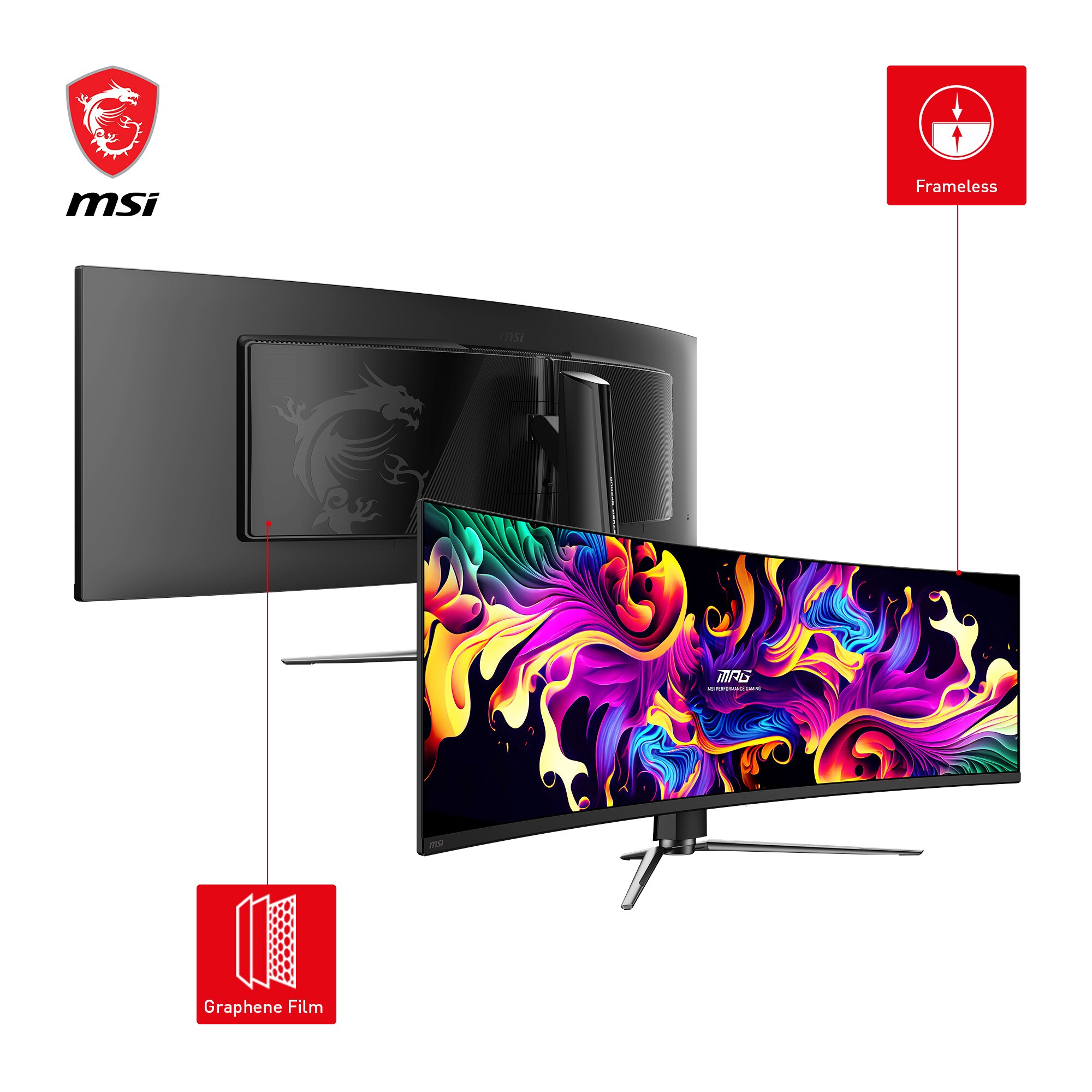 MSI MPG 491CQPDE QD-OLED 124,5cm (49") DQHD Monitor Curved 32:9 HDMI/DPUSB-C 90W