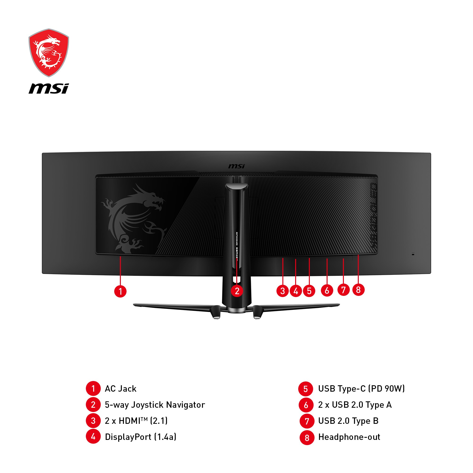 MSI MPG 491CQPDE QD-OLED 124,5cm (49") DQHD Monitor Curved 32:9 HDMI/DPUSB-C 90W