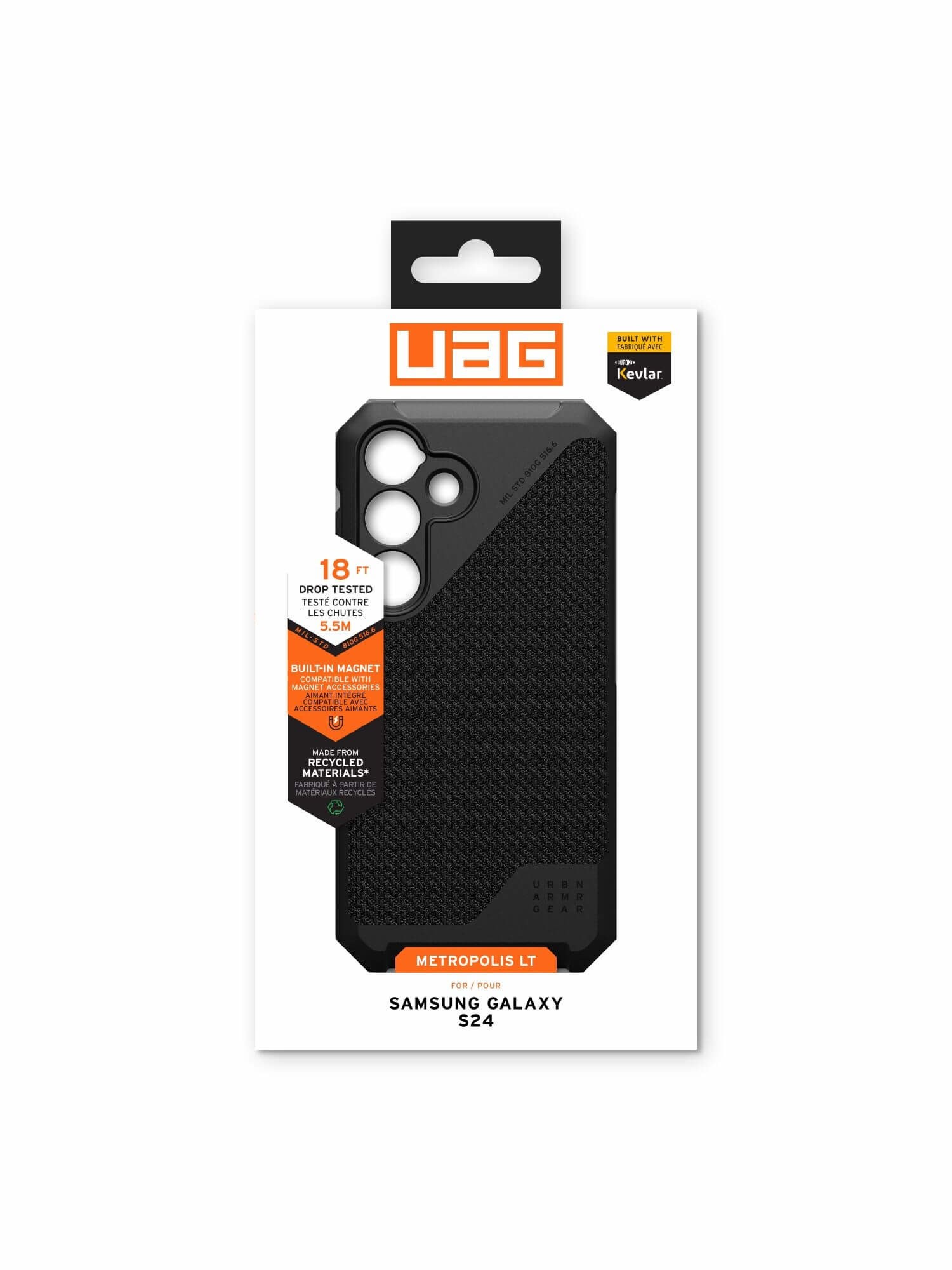 UAG Urban Armor Gear Metropolis LT Case mit Magnet-Modul S24 kevlar schwarz