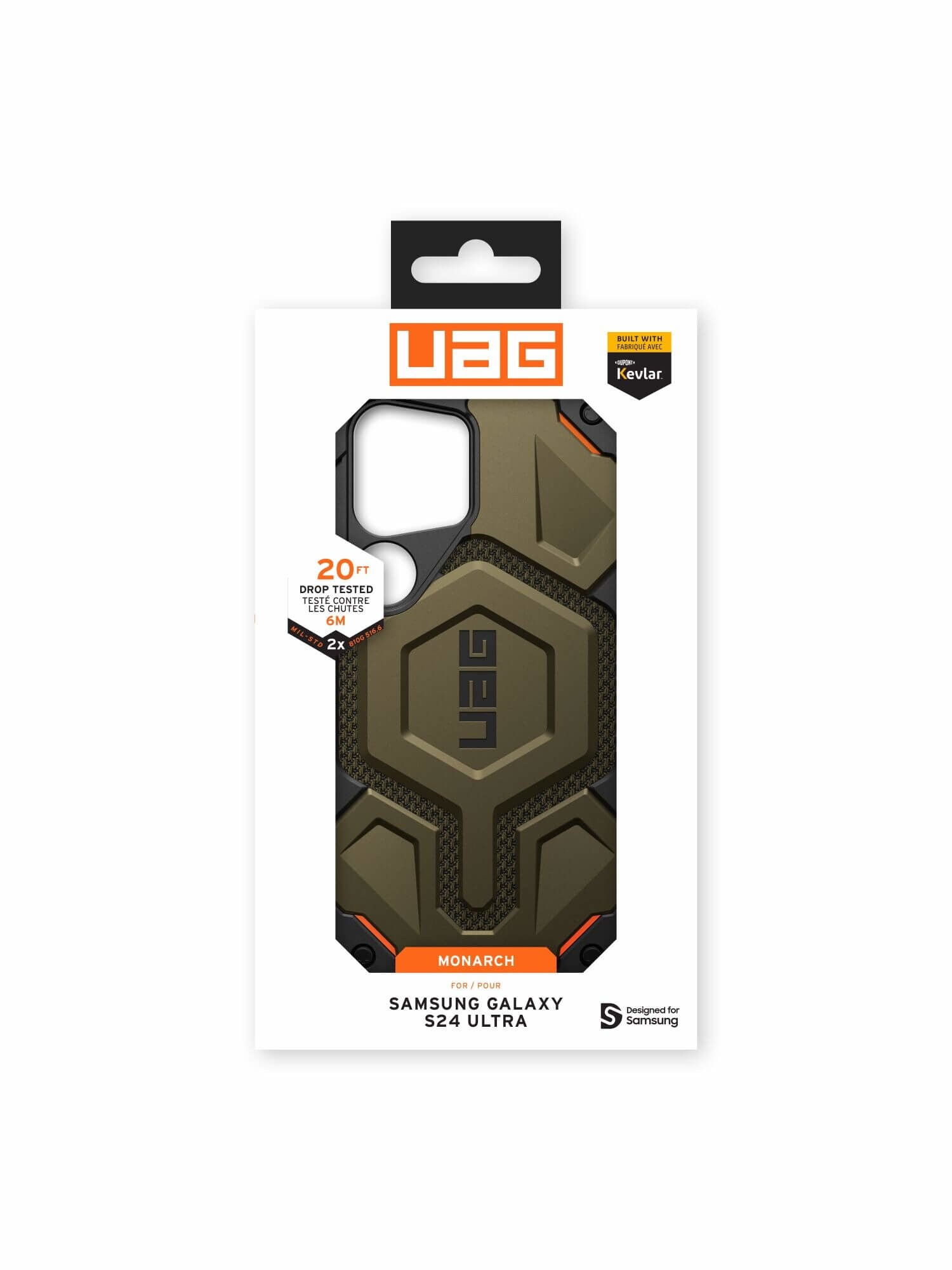 UAG Urban Armor Gear Monarch Case Samsung Galaxy S24 Ultra kevlar element grün