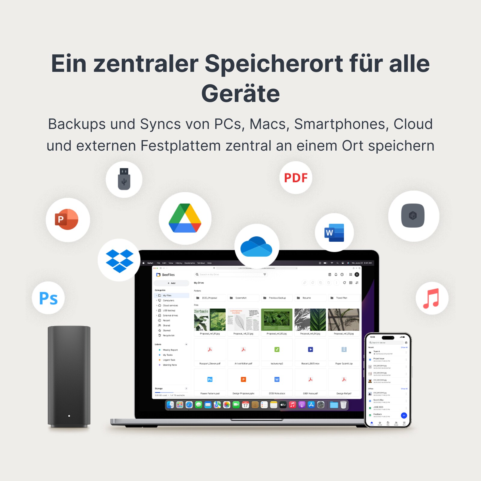 Synology BeeStation BST150-4T Netzwerkspeicher mit integrierter 4 TB Festplatte