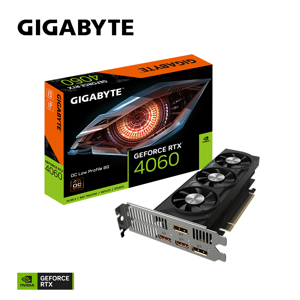 GIGABYTE GeForce RTX 4060 OC Low Profile 8GB GDDR6 Grafikkarte 2xHDMI 2xDP