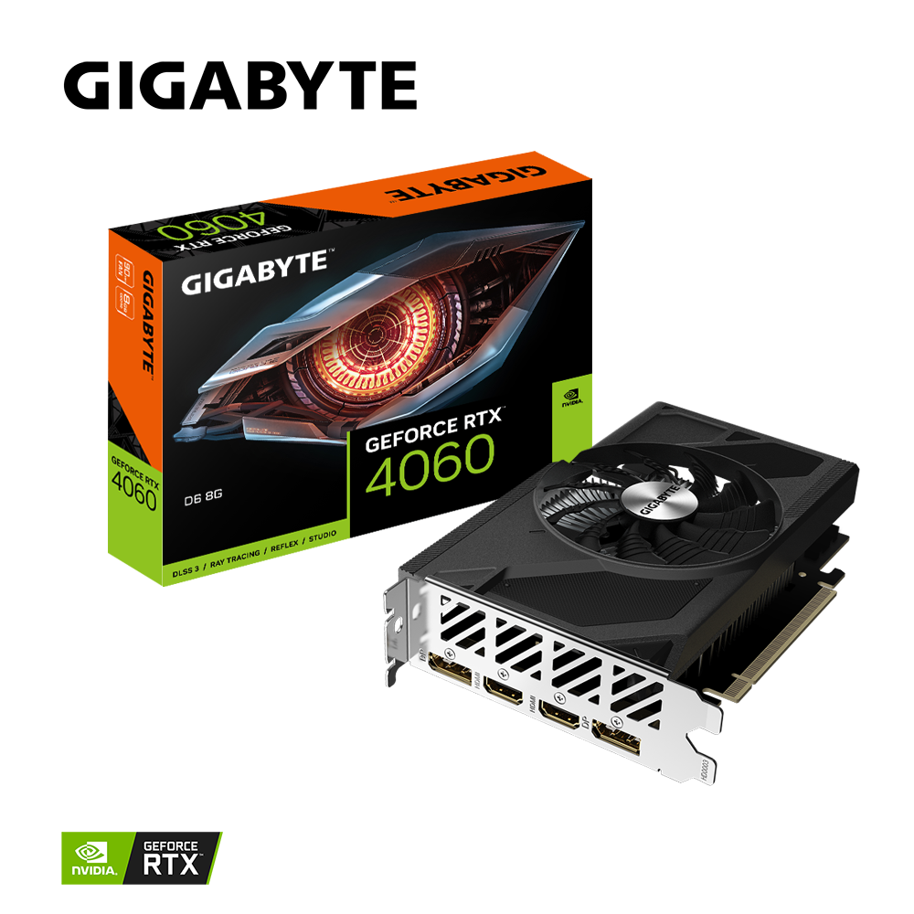 GIGABYTE GeForce RTX 4060 D6 8GB GDDR6 Grafikkarte 2xHDMI 2xDP