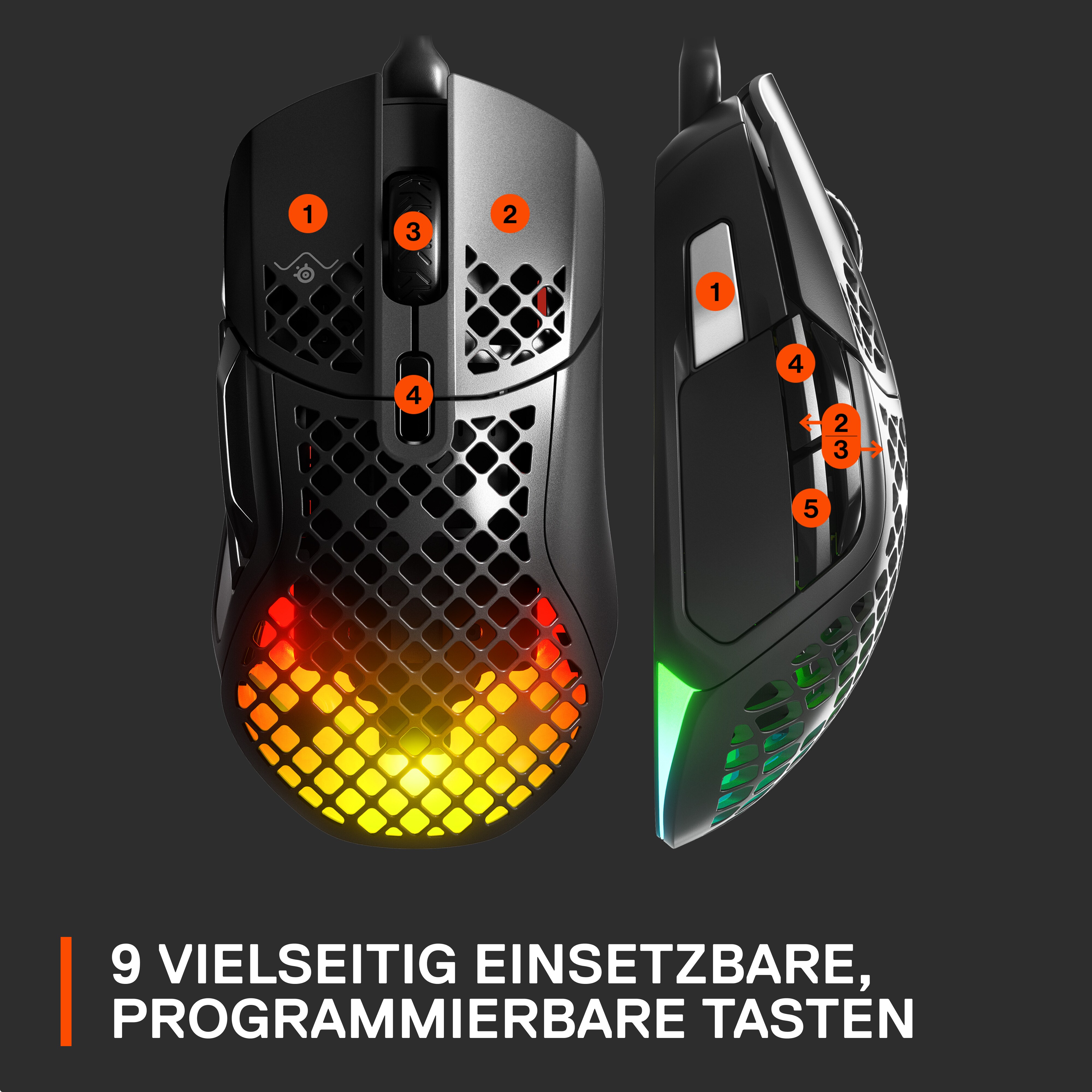 SteelSeries Aerox 5 Kabelgebundene perforierte Gaming Maus