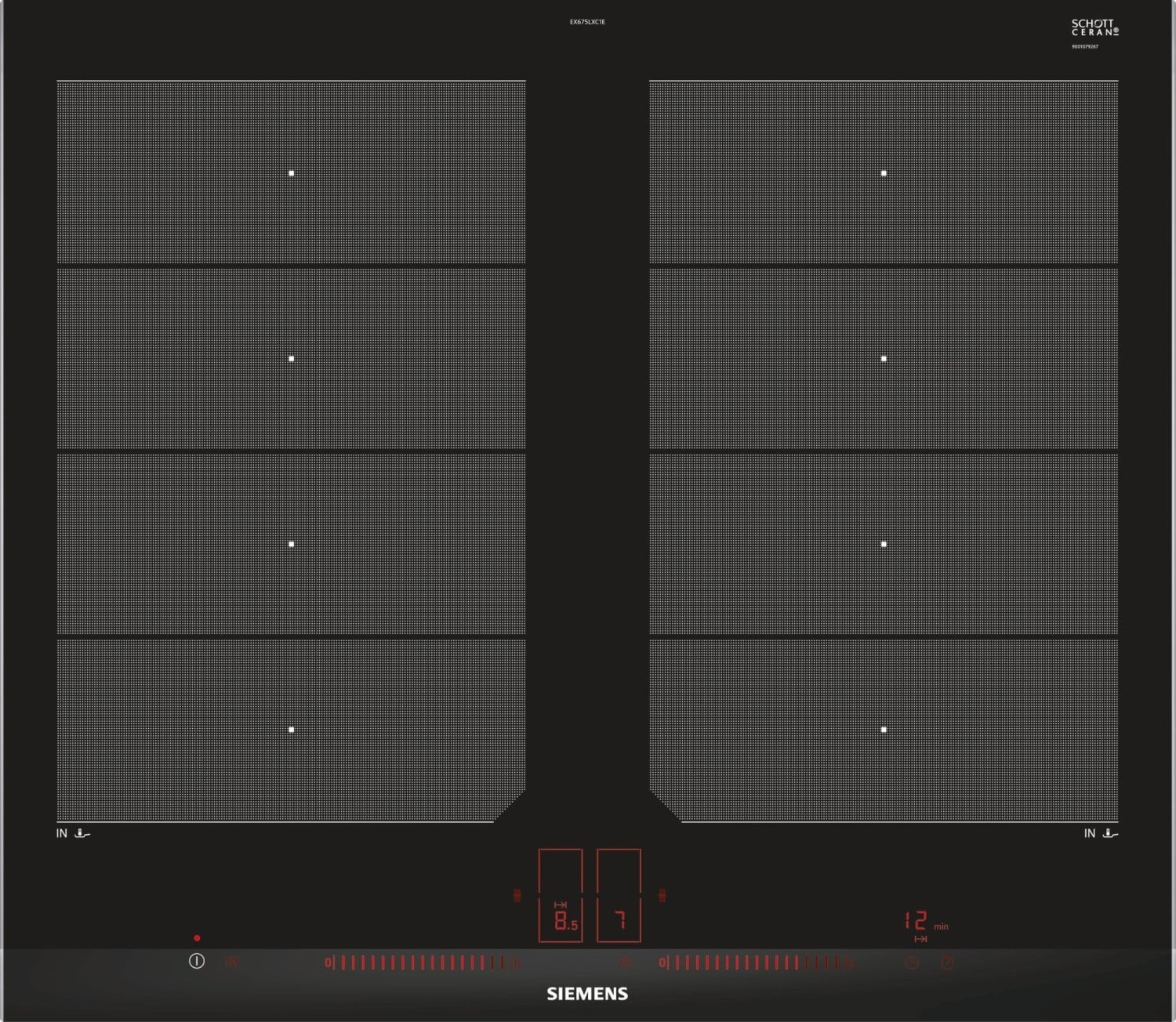 Siemens EX675LXC1E iQ700 Einbau-Induktionskochfeld autark 60cm Facetten-Design