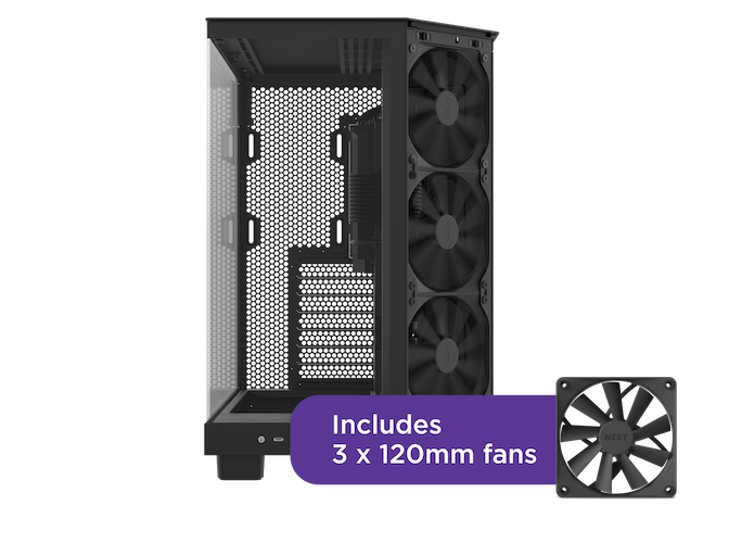 NZXT H6 Flow Mid-Tower Airflow Gaming Gehäuse Schwarz Glasfenster