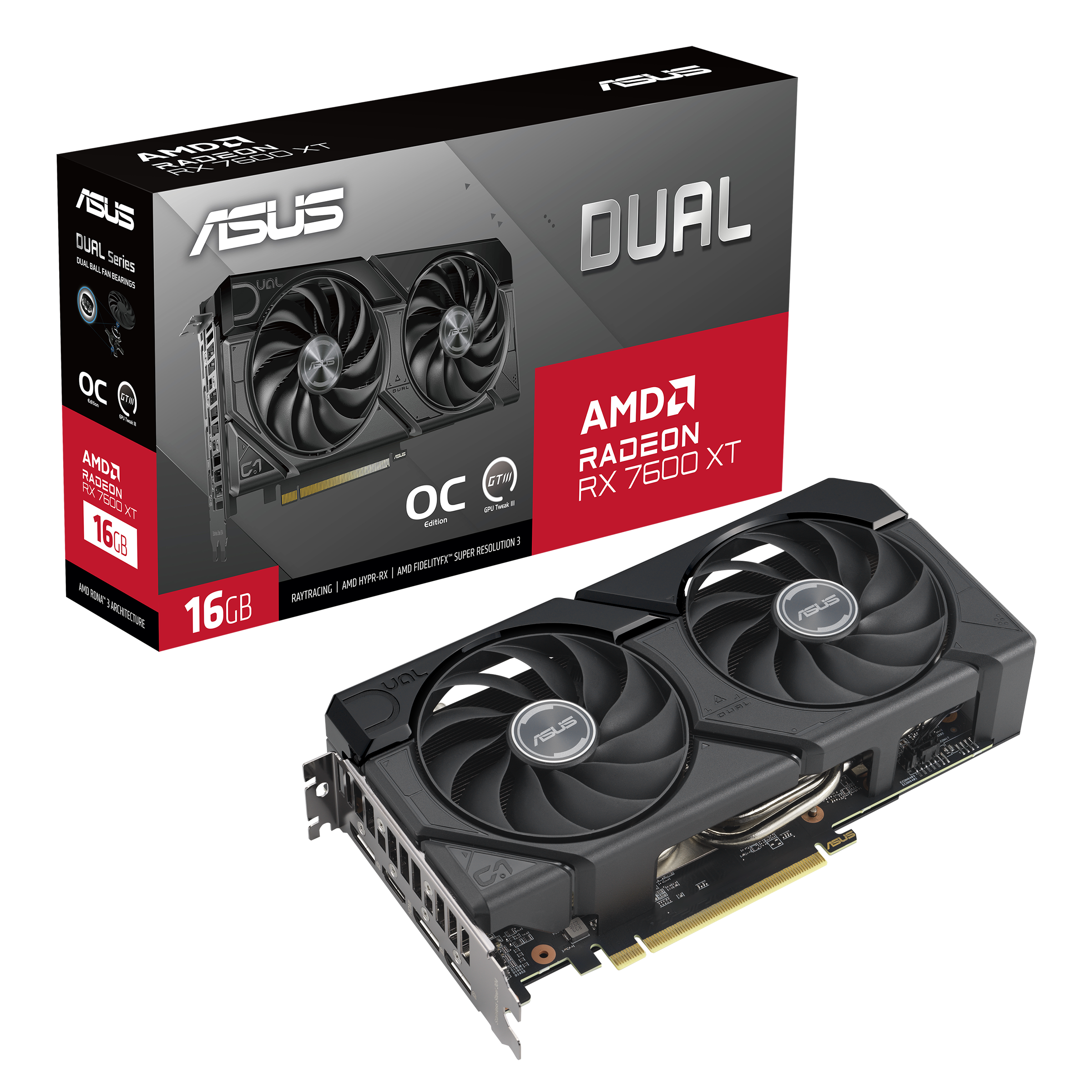 ASUS Dual Radeon RX 7600 XT OC Edition 16GB GDDR6 Grafikkarte