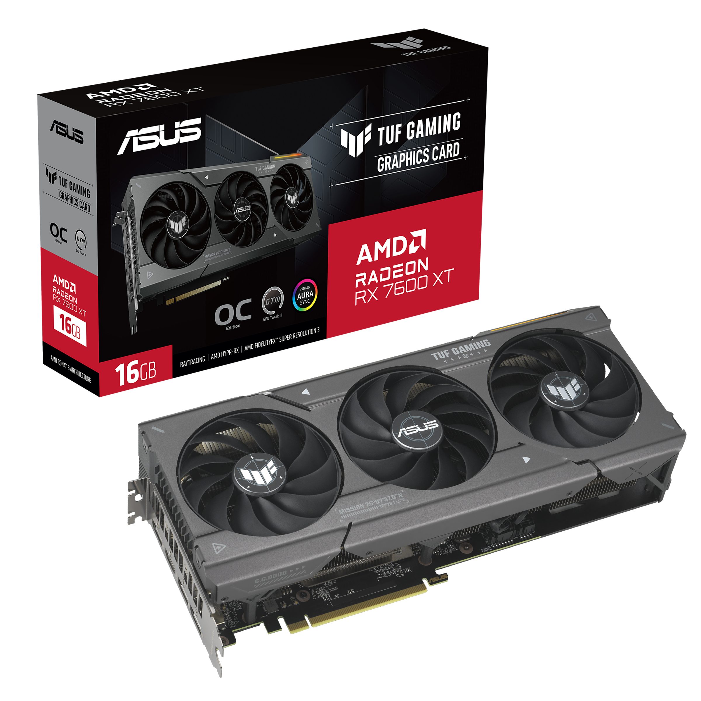 ASUS TUF Gaming Radeon RX 7600 XT OC Edition 16GB GDDR6 Grafikkarte