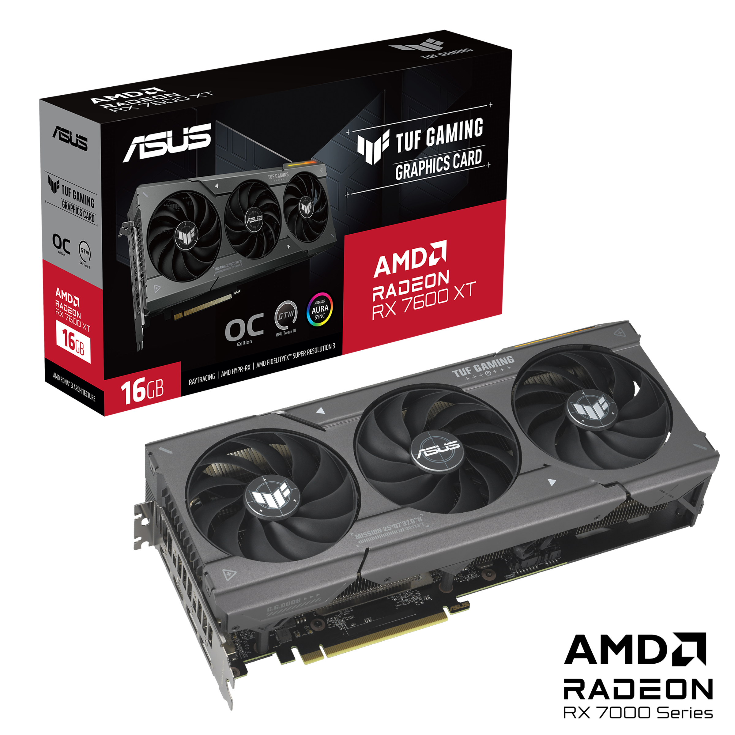 ASUS TUF Gaming Radeon RX 7600 XT OC Edition 16GB GDDR6 Grafikkarte