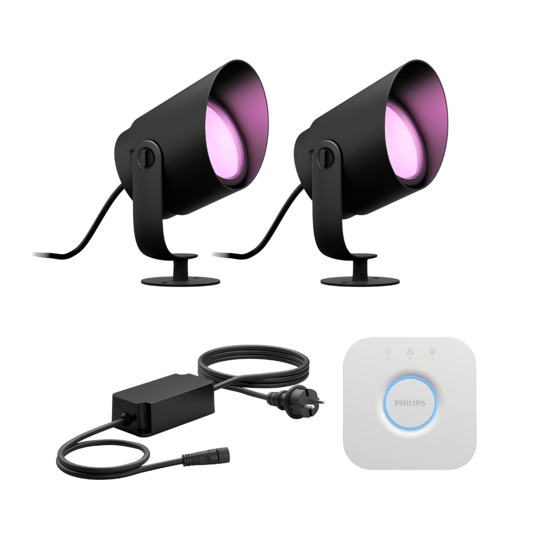 Philips Hue White &amp; Color Ambiance Lily XL Spot Outdoor • 2er Pack + Bridge