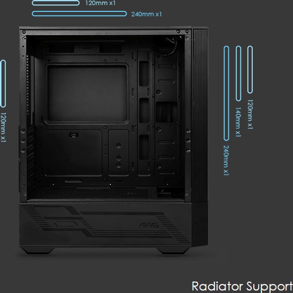 MSI MAG Forge 112R MIDI Tower Gaming Gehäuse, Echtglas Seitenfenster, ARGB