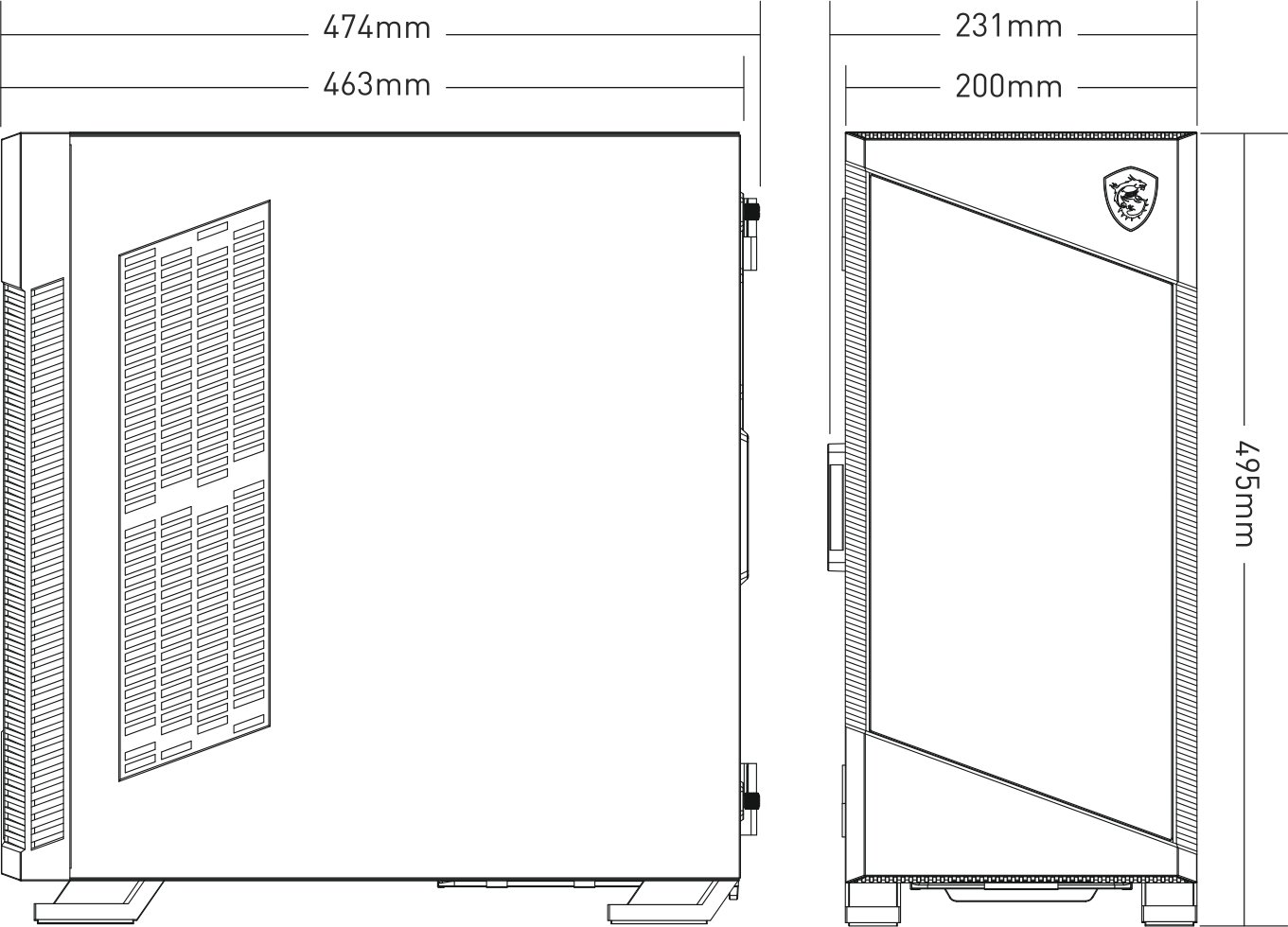 MSI MPG Velox 100R MIDI Tower Gaming Gehäuse, Echtglas Seitenfenster RGB Weiß