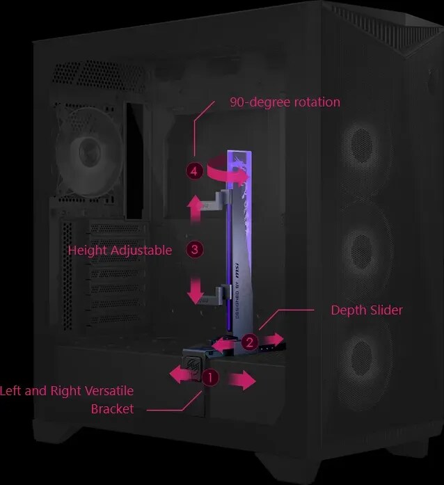 MSI MPG Gungnir 300R MIDI Tower Gaming Gehäuse, Echtglas Seitenfenster RGB White