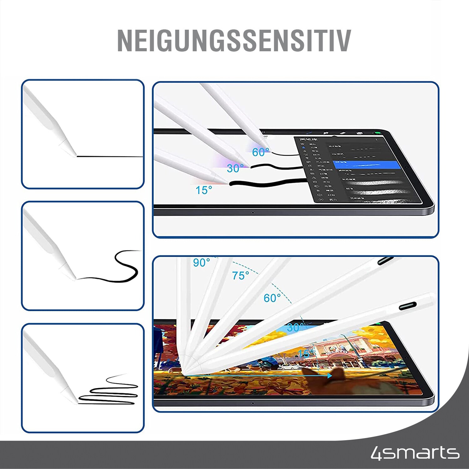 4smarts Ersatzspitzen für Apple Pencil (1.Gen./2.Gen.) 4 Stk.