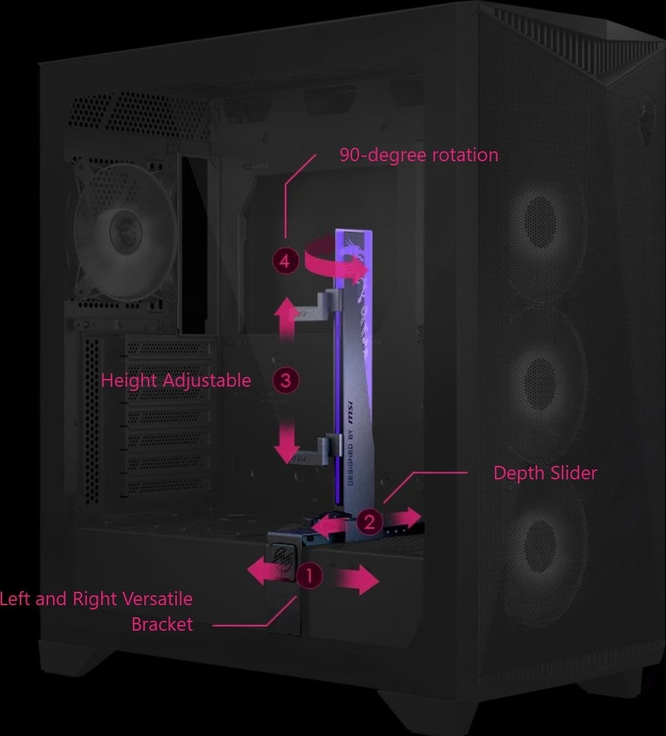 MSI MPG Gungnir 300P Airflow MIDI Tower Gaming Gehäuse, Echtglas Seitenfenster