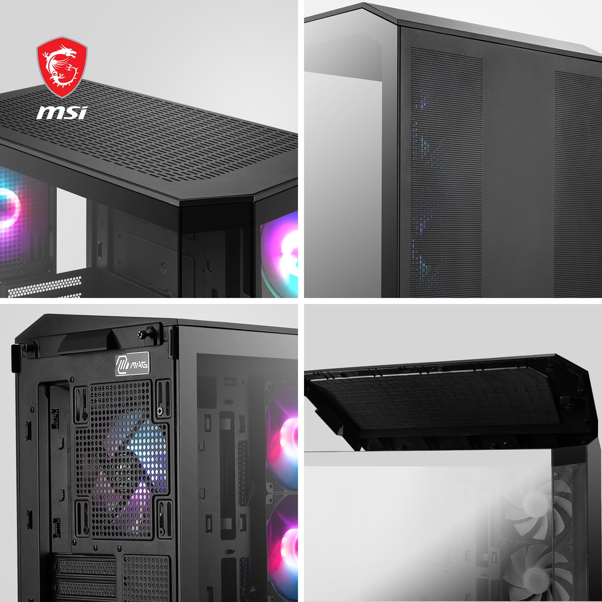 MSI MAG Pano M100R PZ MINI Tower Gaming Gehäuse, Echtglas Seitenfenster, Schwarz