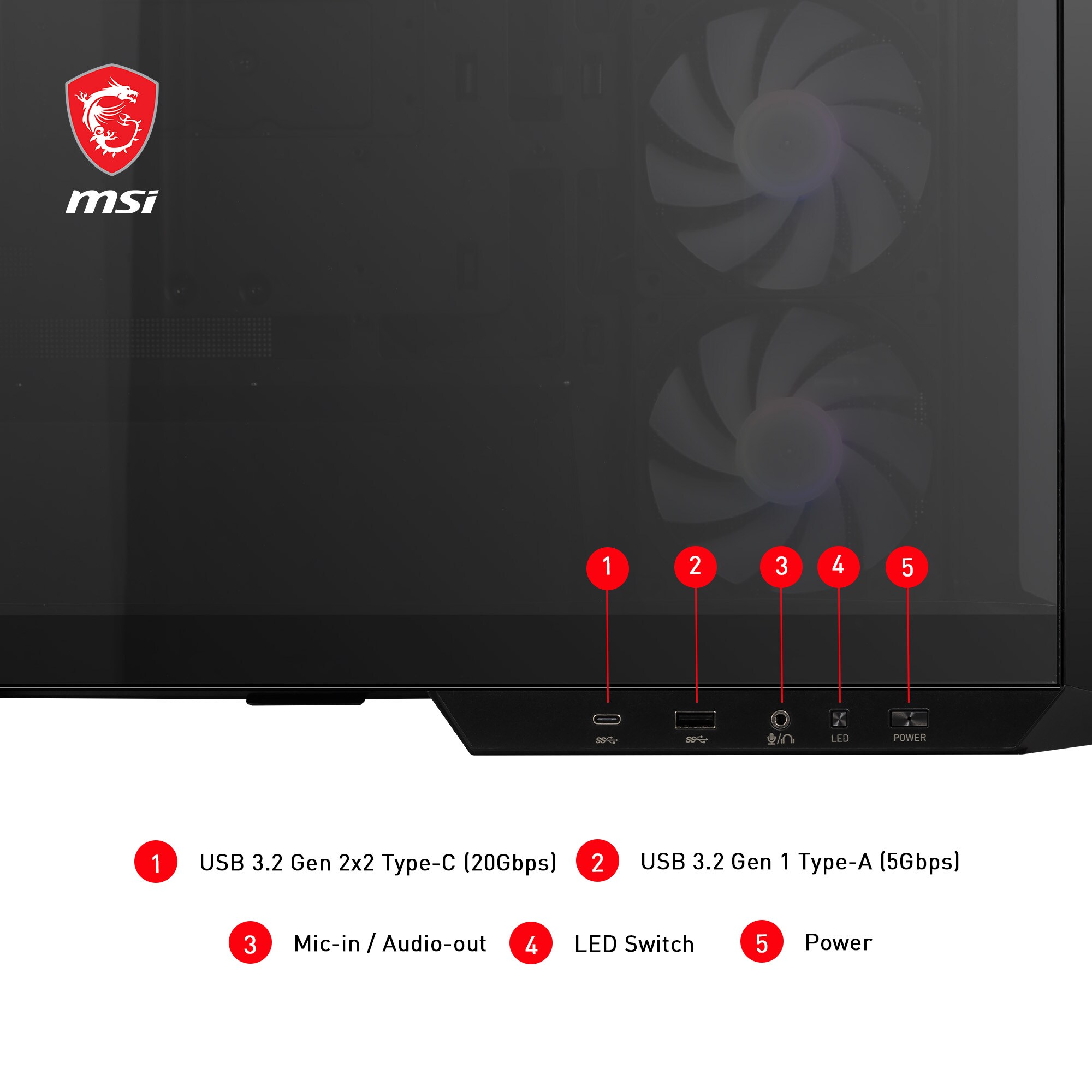 MSI MAG Pano M100R PZ MINI Tower Gaming Gehäuse, Echtglas Seitenfenster, Schwarz