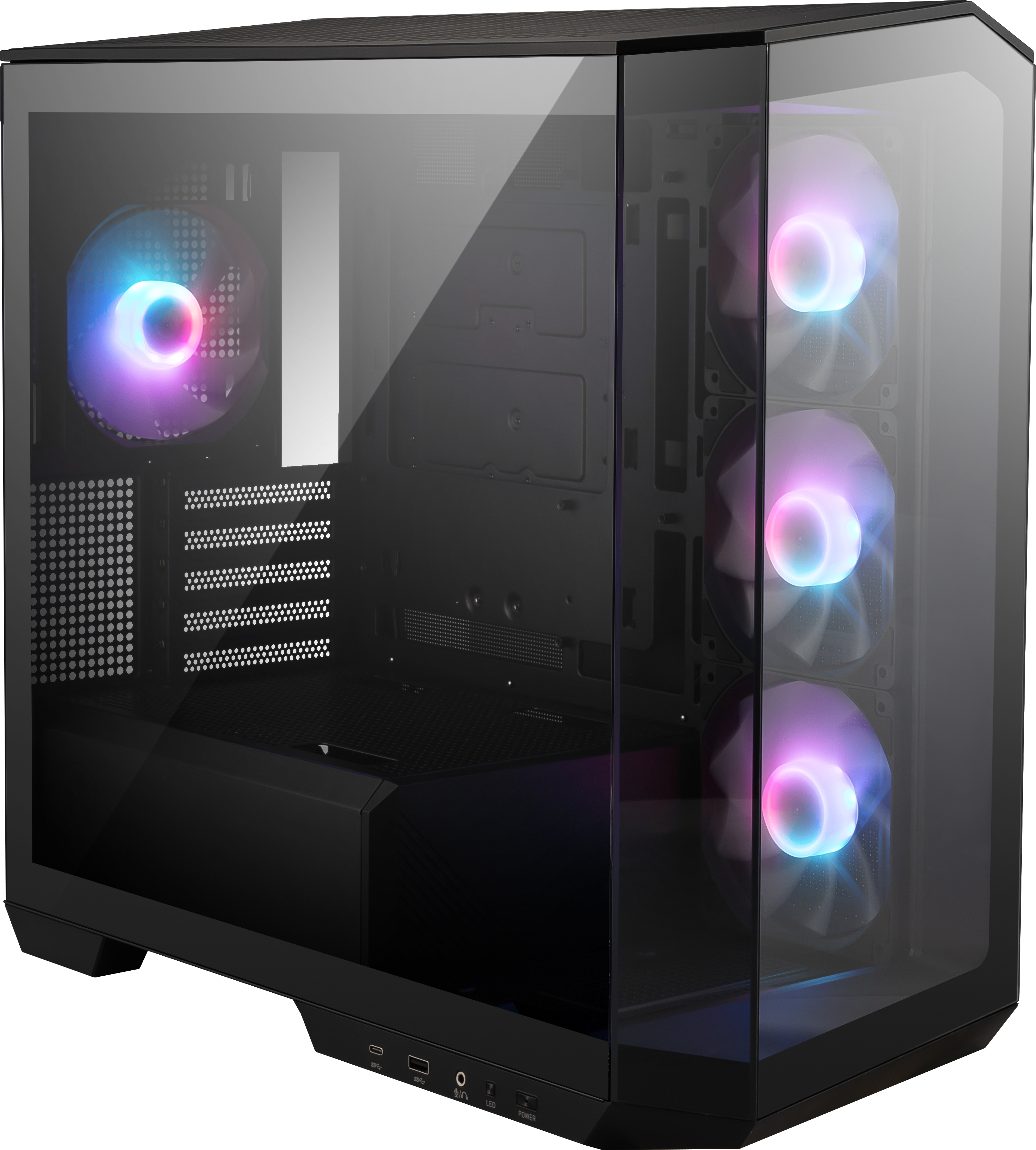 MSI MAG Pano M100R PZ MINI Tower Gaming Gehäuse, Echtglas Seitenfenster, Schwarz