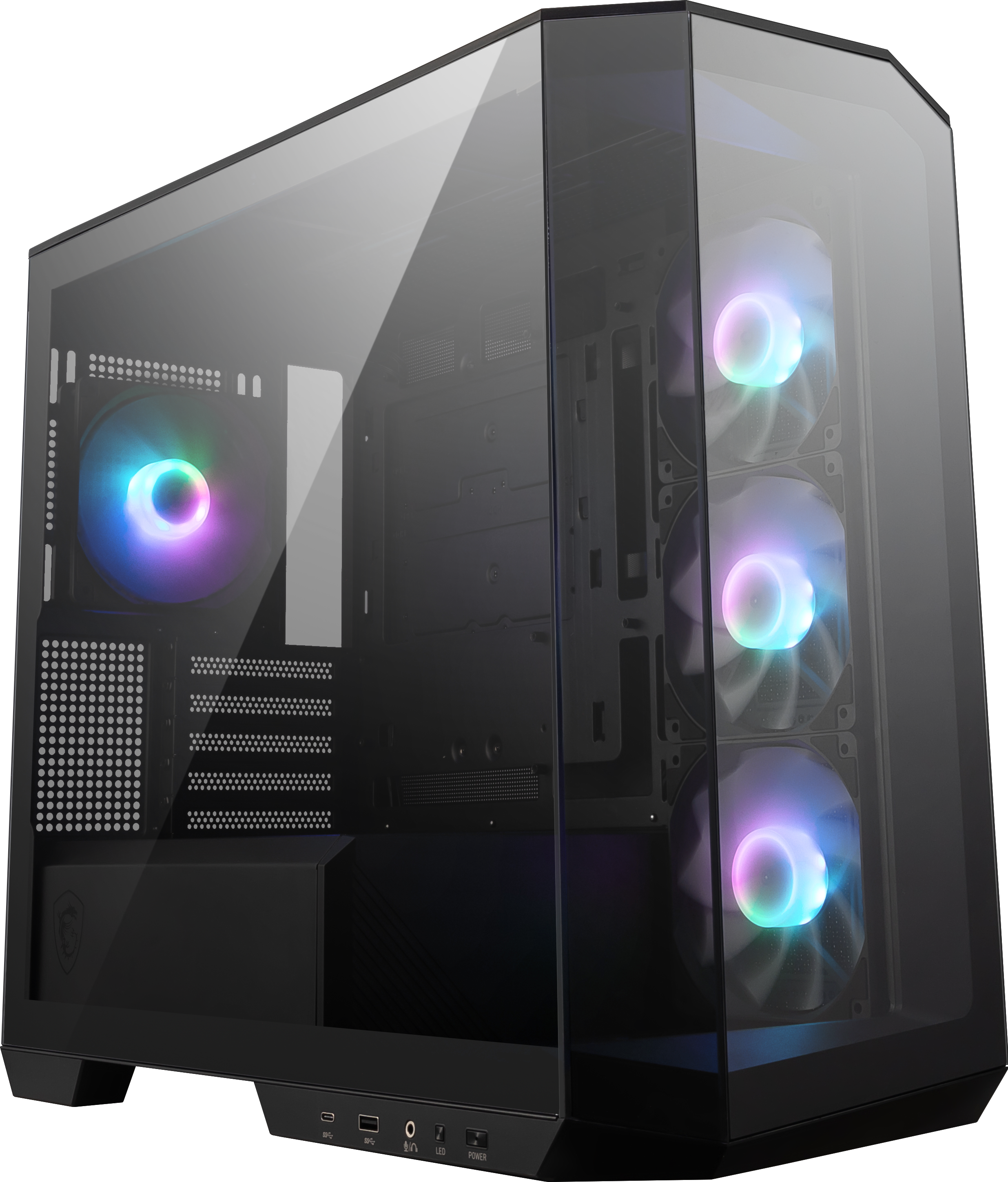 MSI MAG Pano M100R PZ MINI Tower Gaming Gehäuse, Echtglas Seitenfenster, Schwarz