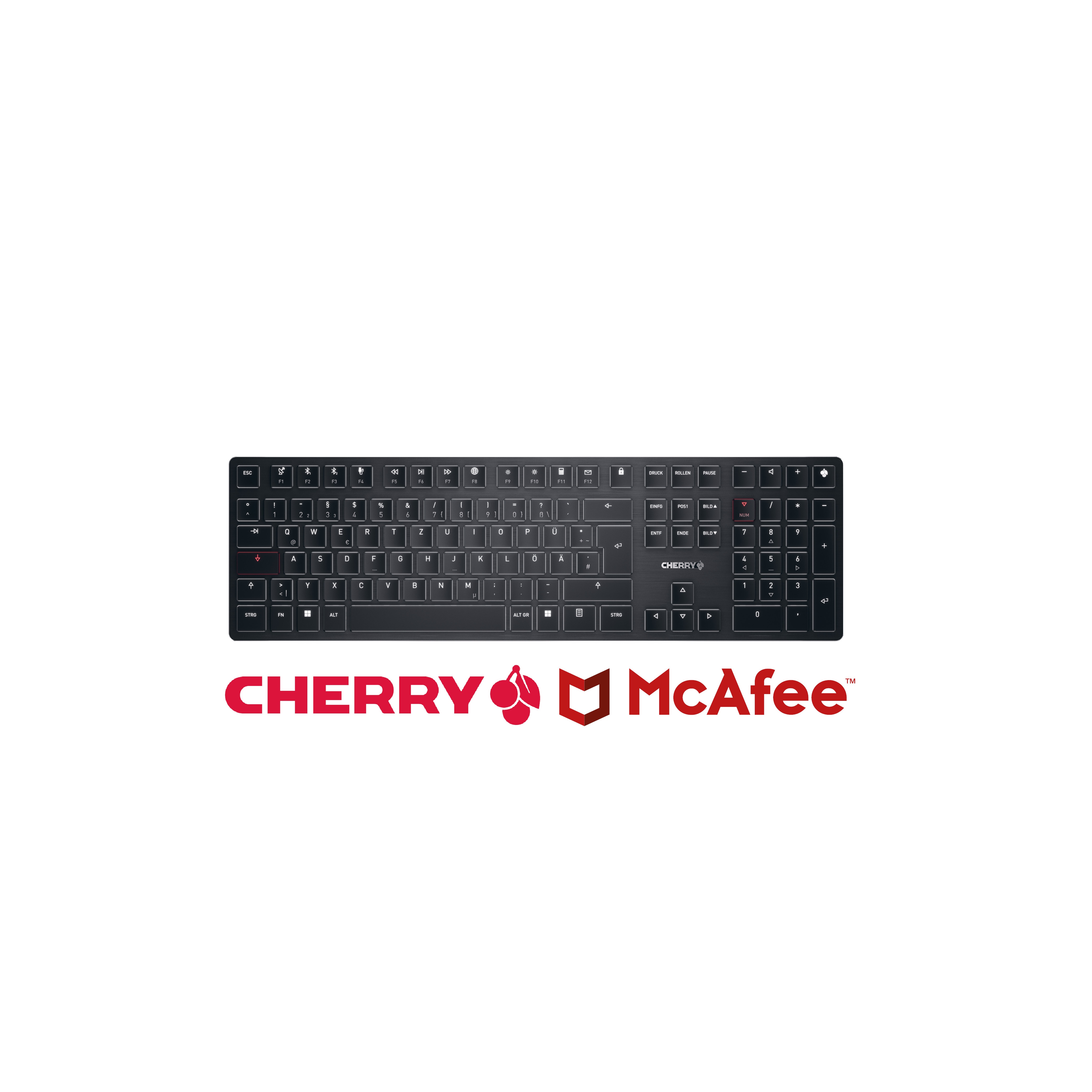 CHERRY KW X ULP Ultra-Low-Profil Tastatur + McAfee Total Protection 1Y 3 User