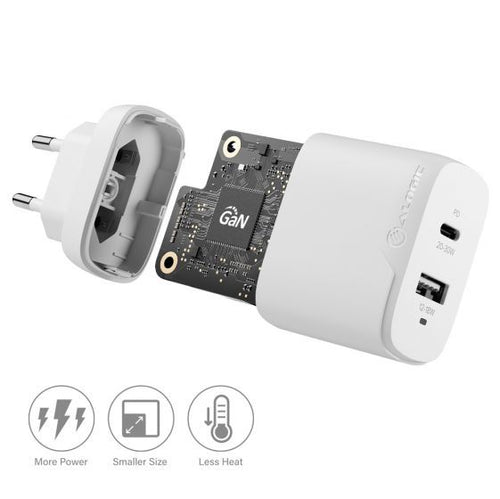 ALOGIC 2-Port 32W Rapid-Power USB-C GaN-Wandladegerät weiß