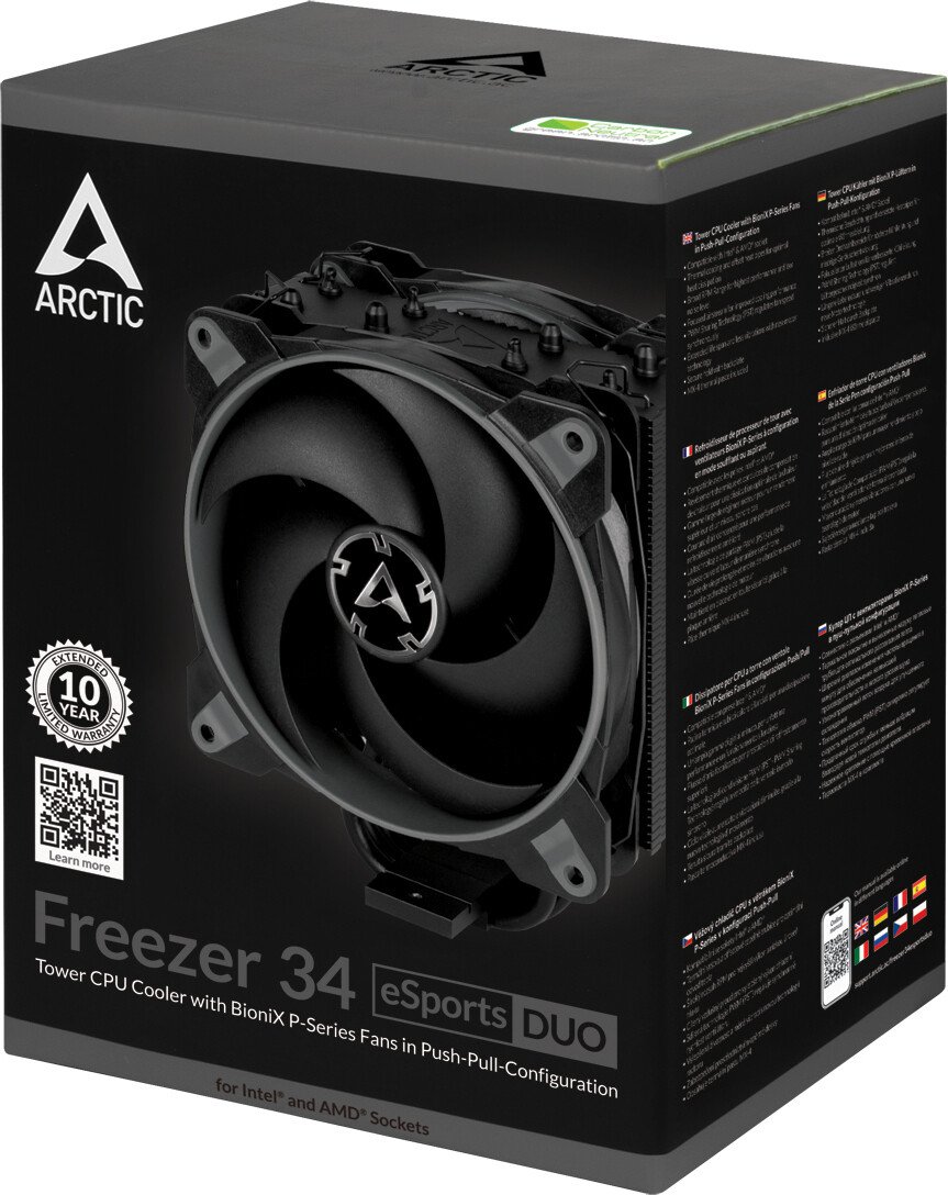 Arctic Freezer 34 eSports DUO Schwarz/grau CPU Kühler für AMD und Intel CPUs