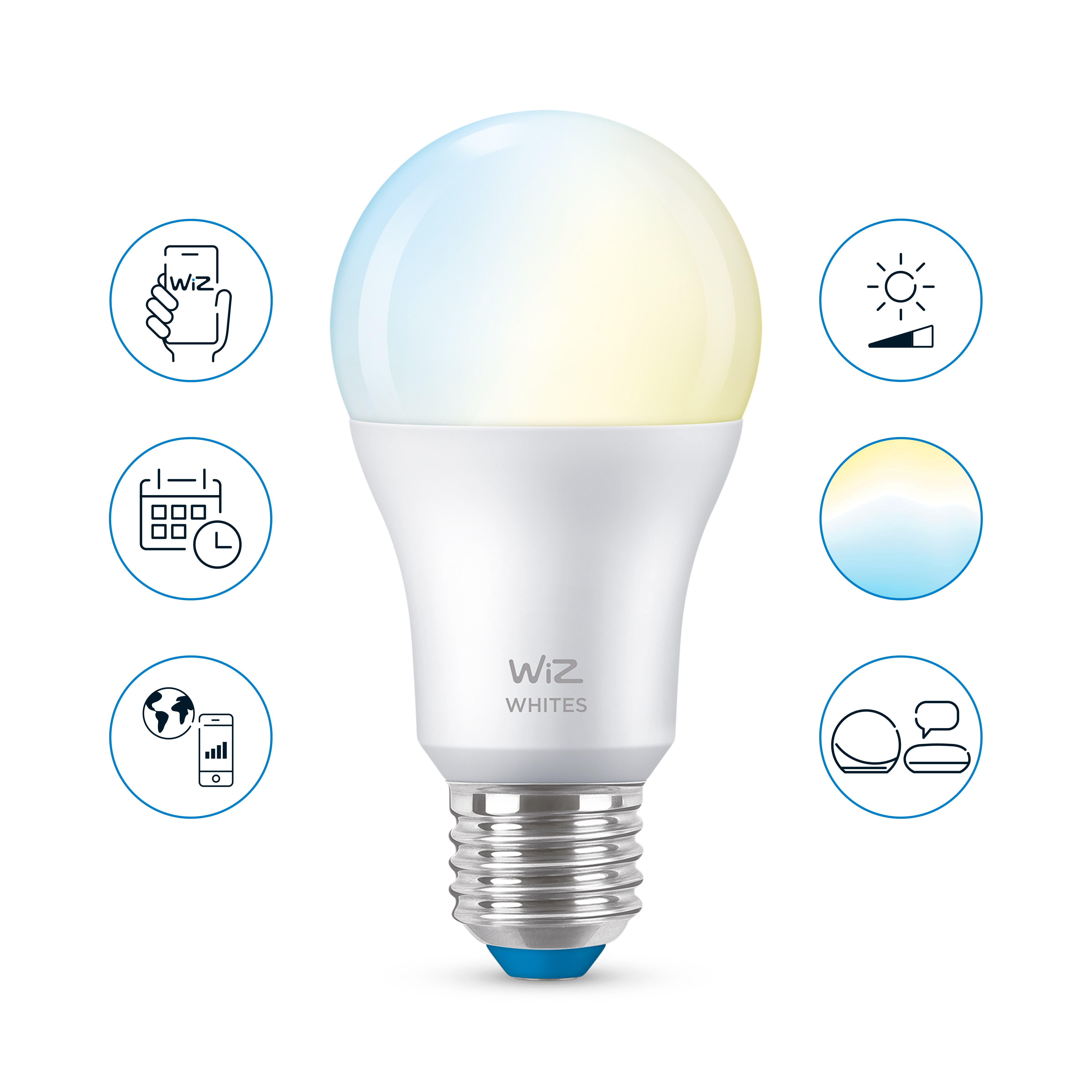 WiZ smarte Lampe mit warmweißem bis kaltweißem Licht A60 E27 Wi-Fi