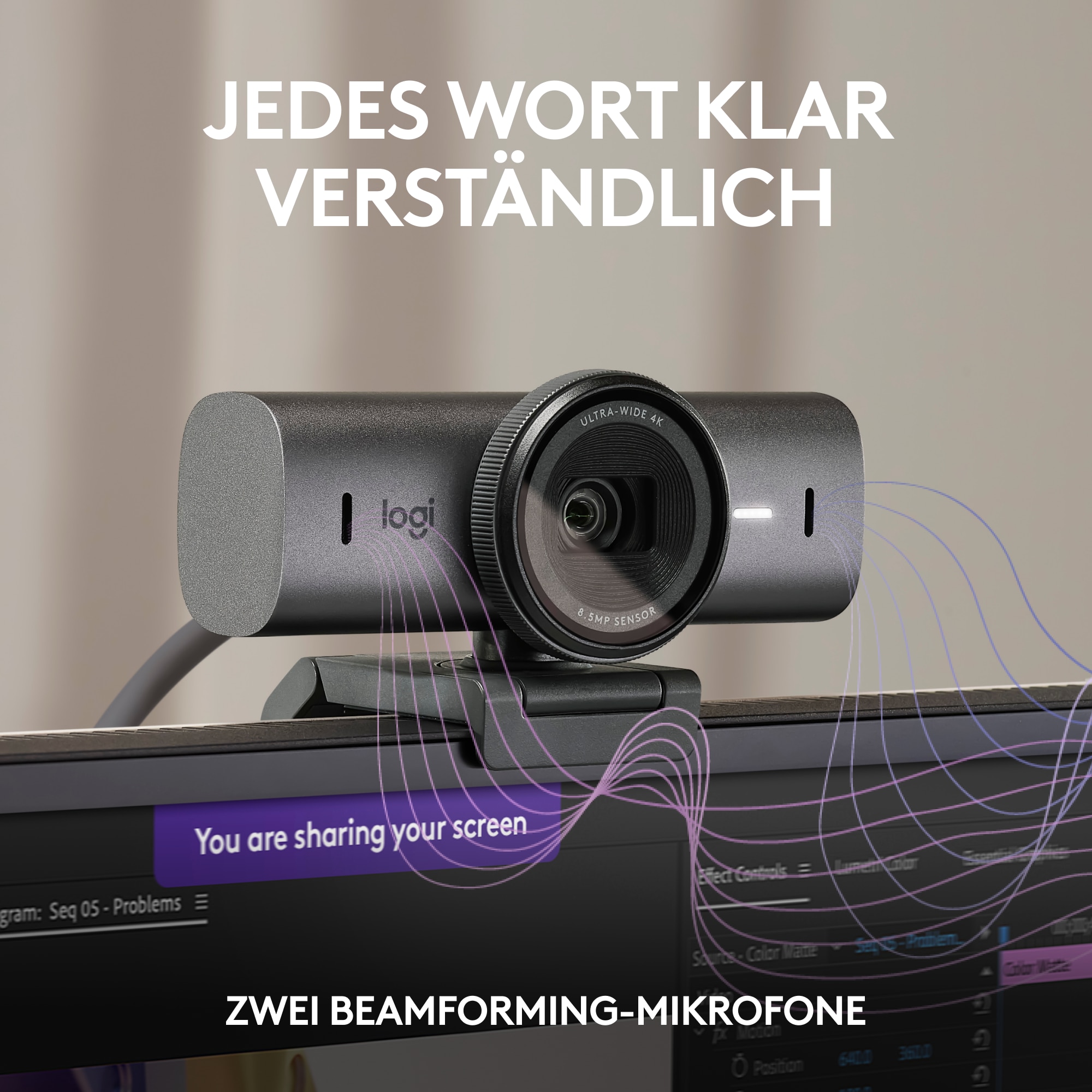 Logitech MX Brio Ultra Grafit - Webcam mit 4K für Zusammenarbeit und Streaming