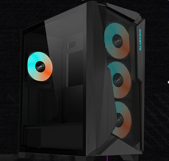 GIGABYTE GB-C301G Type C Midi Tower Gaming Gehäuse mit Sichtfenster