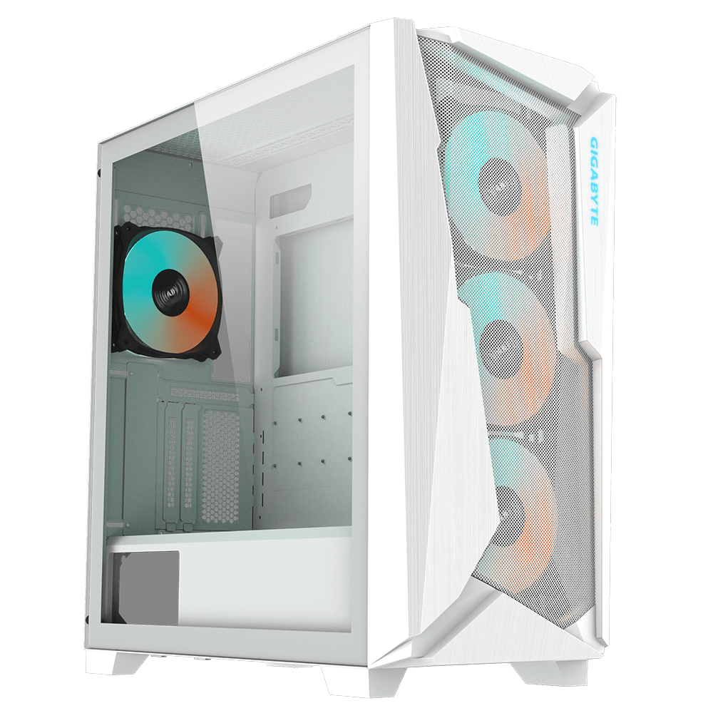 GIGABYTE GB-C301GW Type C Midi Tower Gaming Gehäuse mit Sichtfenster white