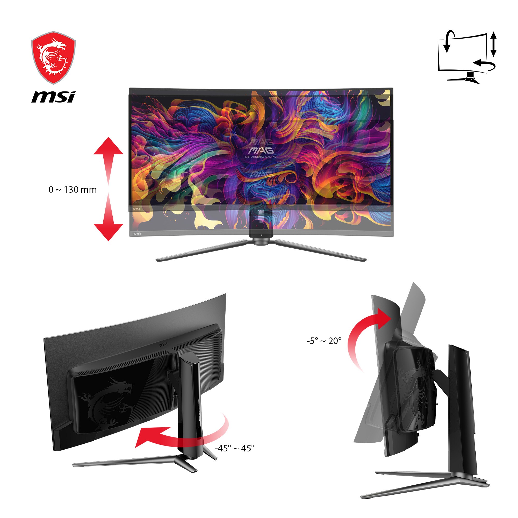 MSI MAG 341CQPDE QD-OLED 86,4cm (34") UWQHD Monitor Curved 21:9 HDMI/DP 175Hz