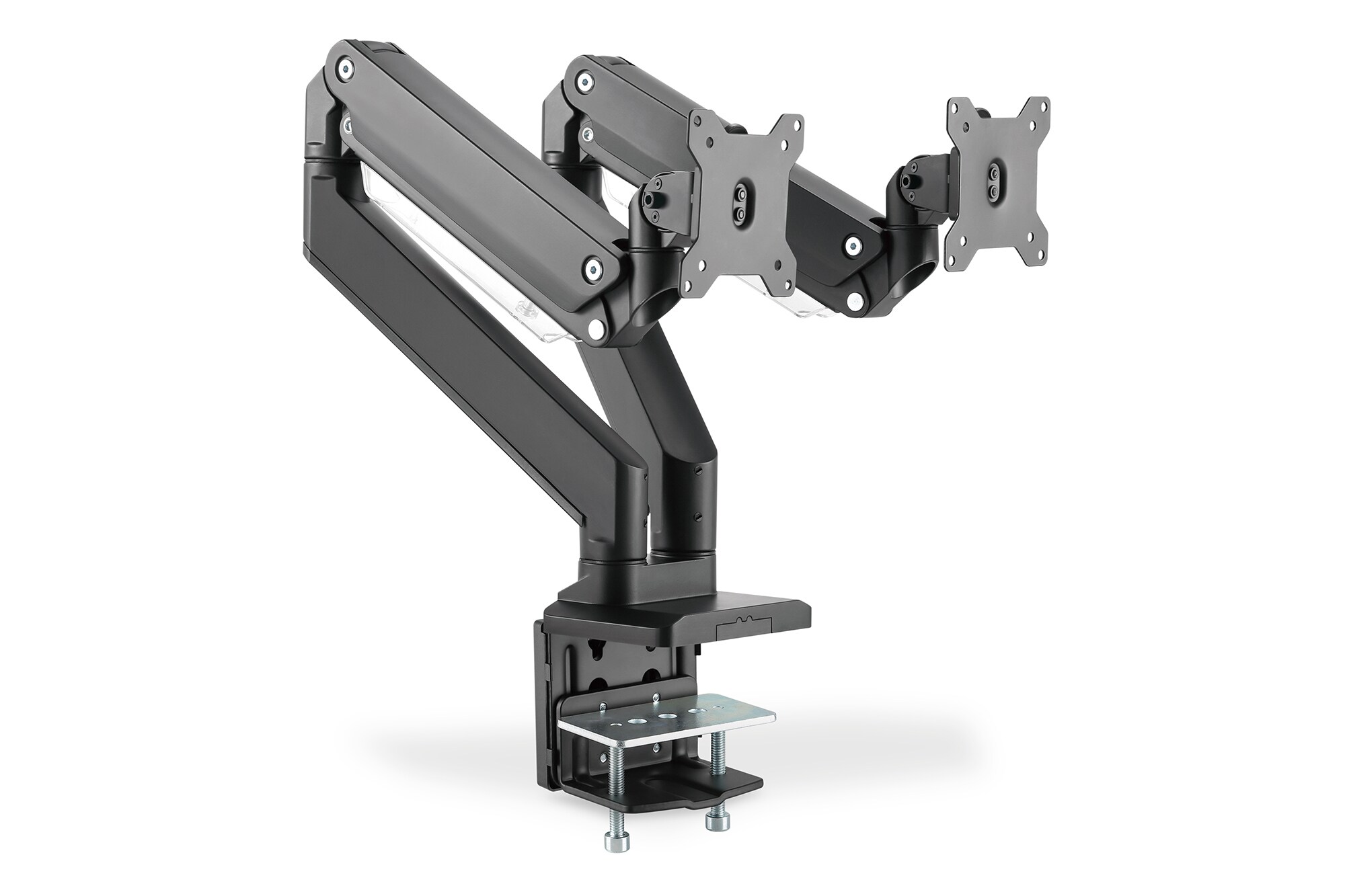 DIGITUS Universal Dual Monitorhalter mit Gasdruckfeder und Klemmbefestigung