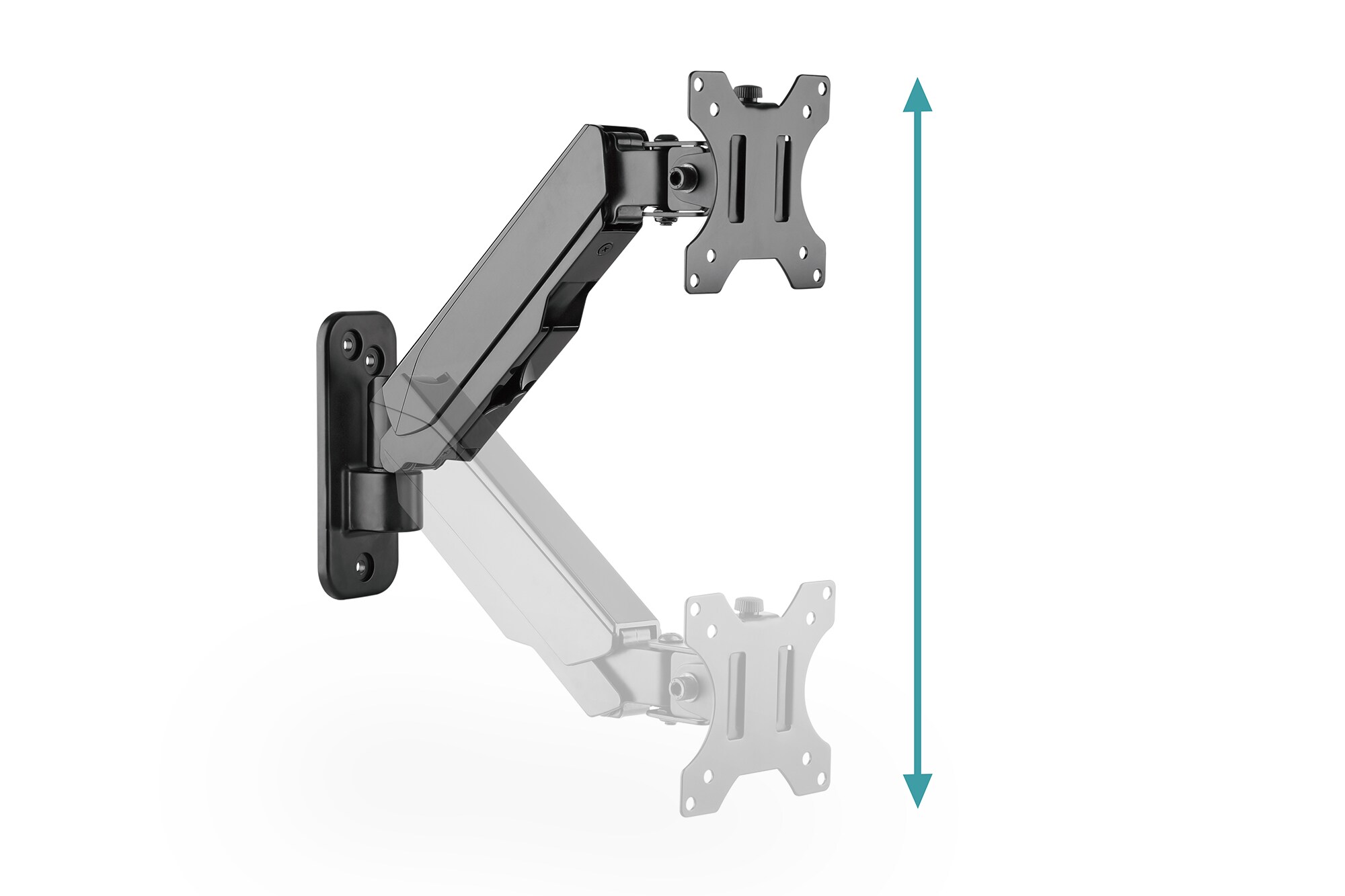 DIGITUS Universal Single Monitorhalter mit Gasdruckfeder, Wandmontage