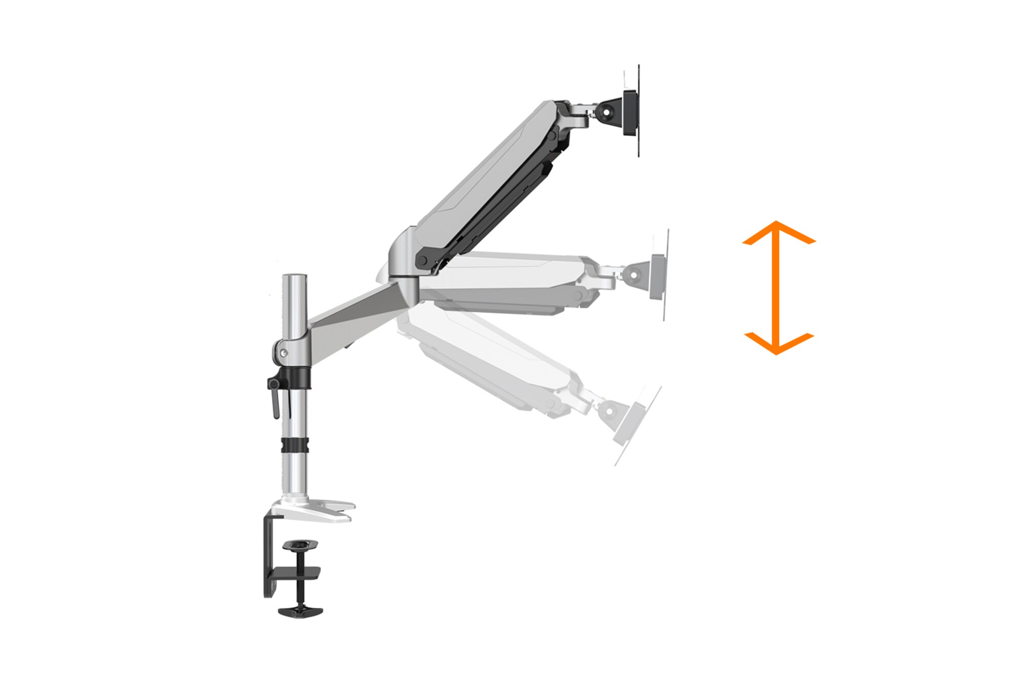 DIGITUS Universal Single Monitorhalter mit Gasdruckfeder und Klemmbefestigung